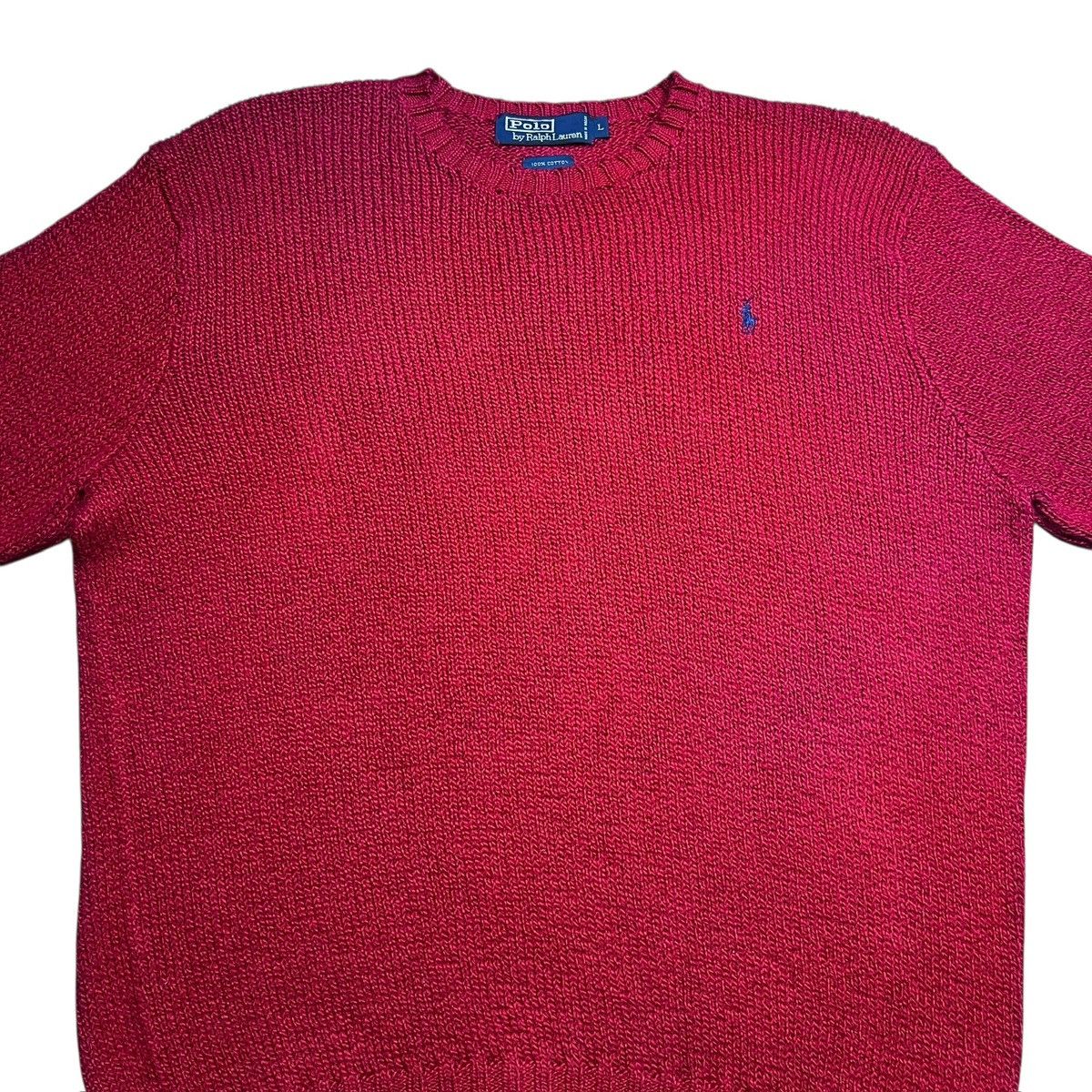 Polo Ralph Lauren Vintage Polo Ralph Lauren Red Cotton Knit Pullover Sweater Size US L / EU 52-54 / 3 - 4 Thumbnail