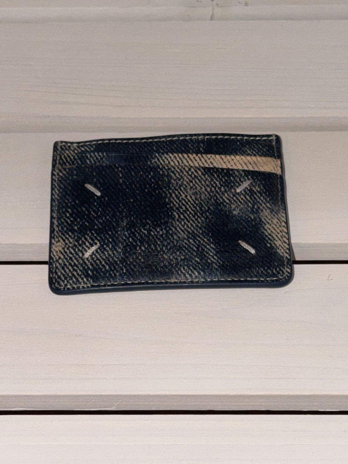 Maison Margiela Maison Margiela Denim Printed Leather Card Holder Size ONE SIZE - 6 Thumbnail