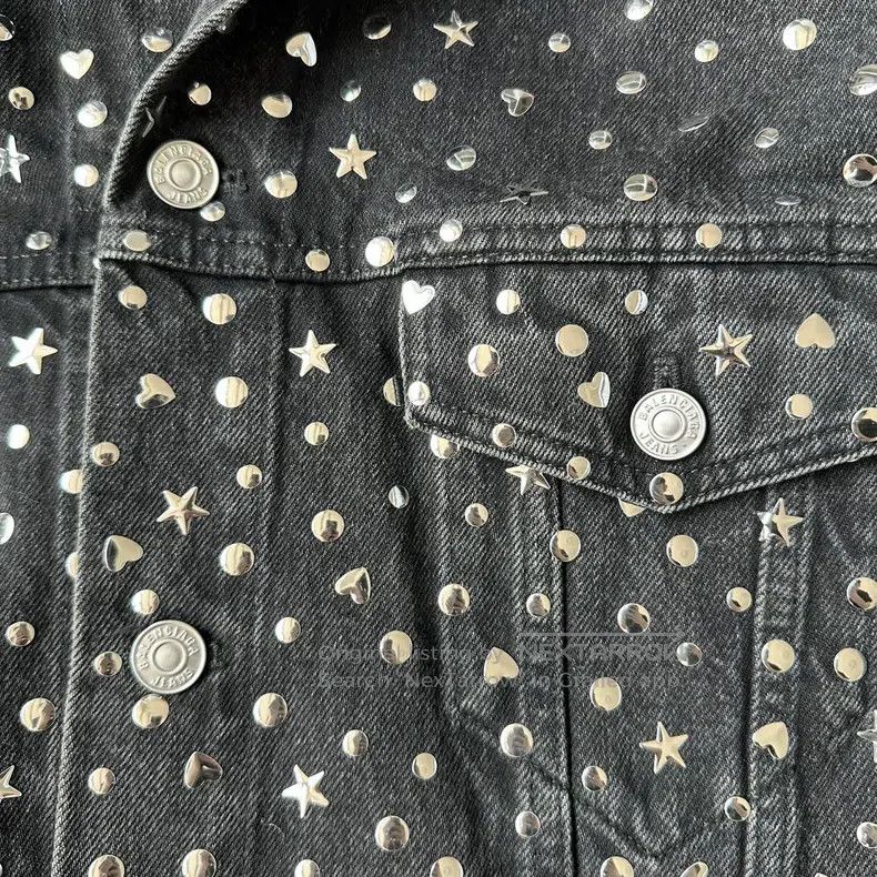 Balenciaga Black metallic denim jacket