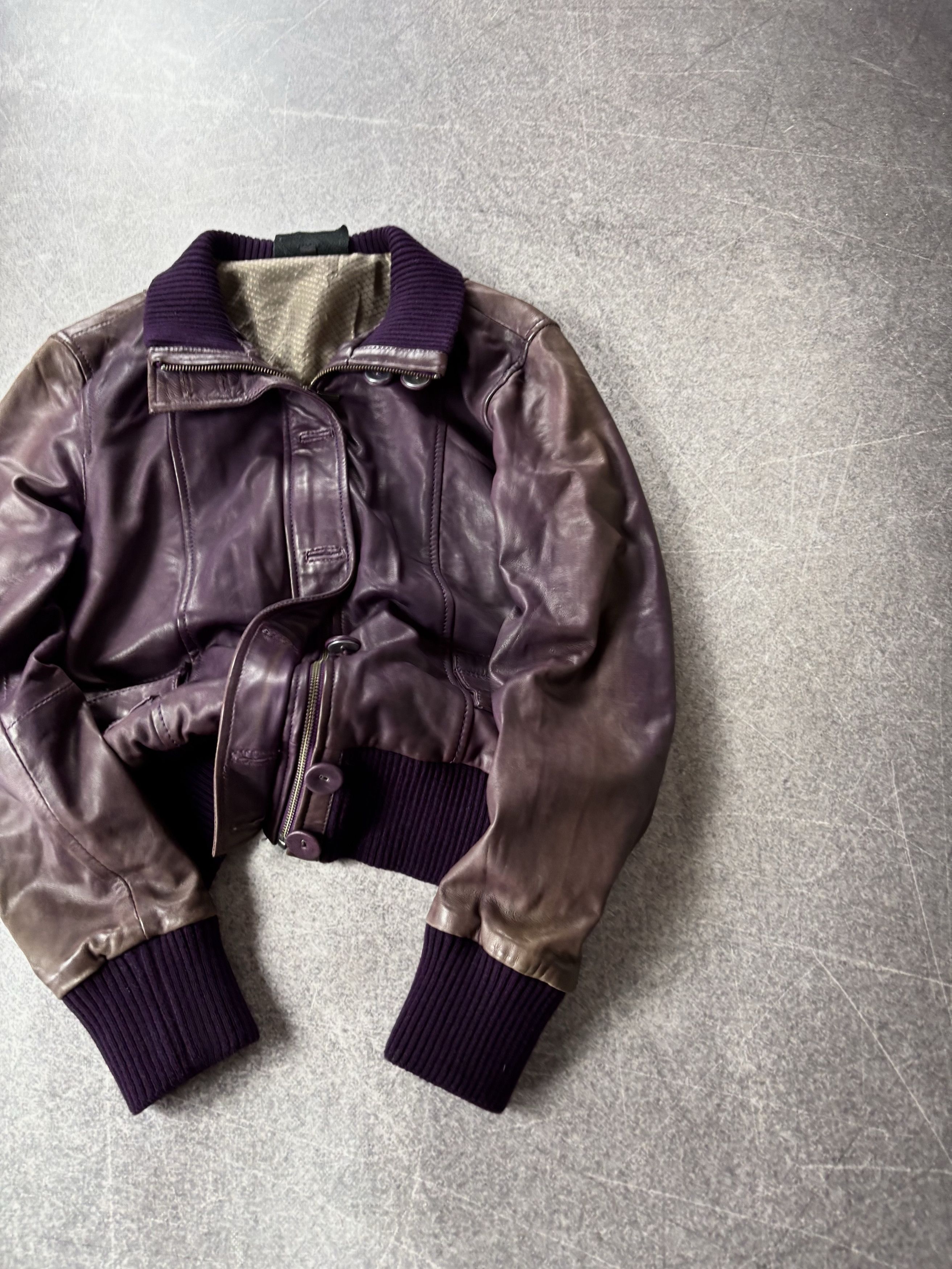 Hedi Slimane Vtg 00s Hedi Slimane Washed Faded Bomber Leather Jacket Size US S / EU 44-46 / 1 - 2 Thumbnail