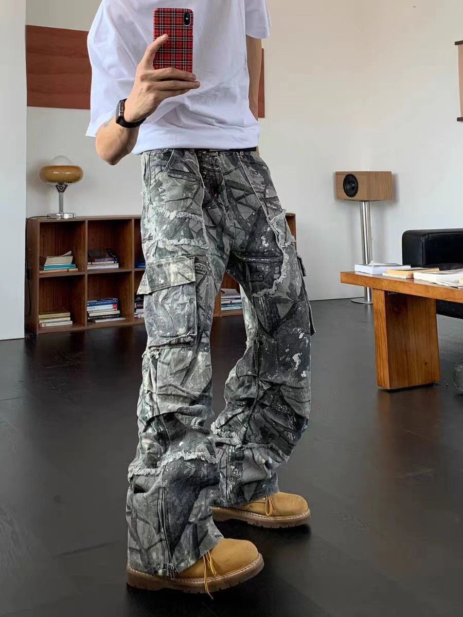 Japanese Brand × Vintage baggy camouflage vintage washed casual trousers Size US 34 / EU 50 - 1 Thumbnail