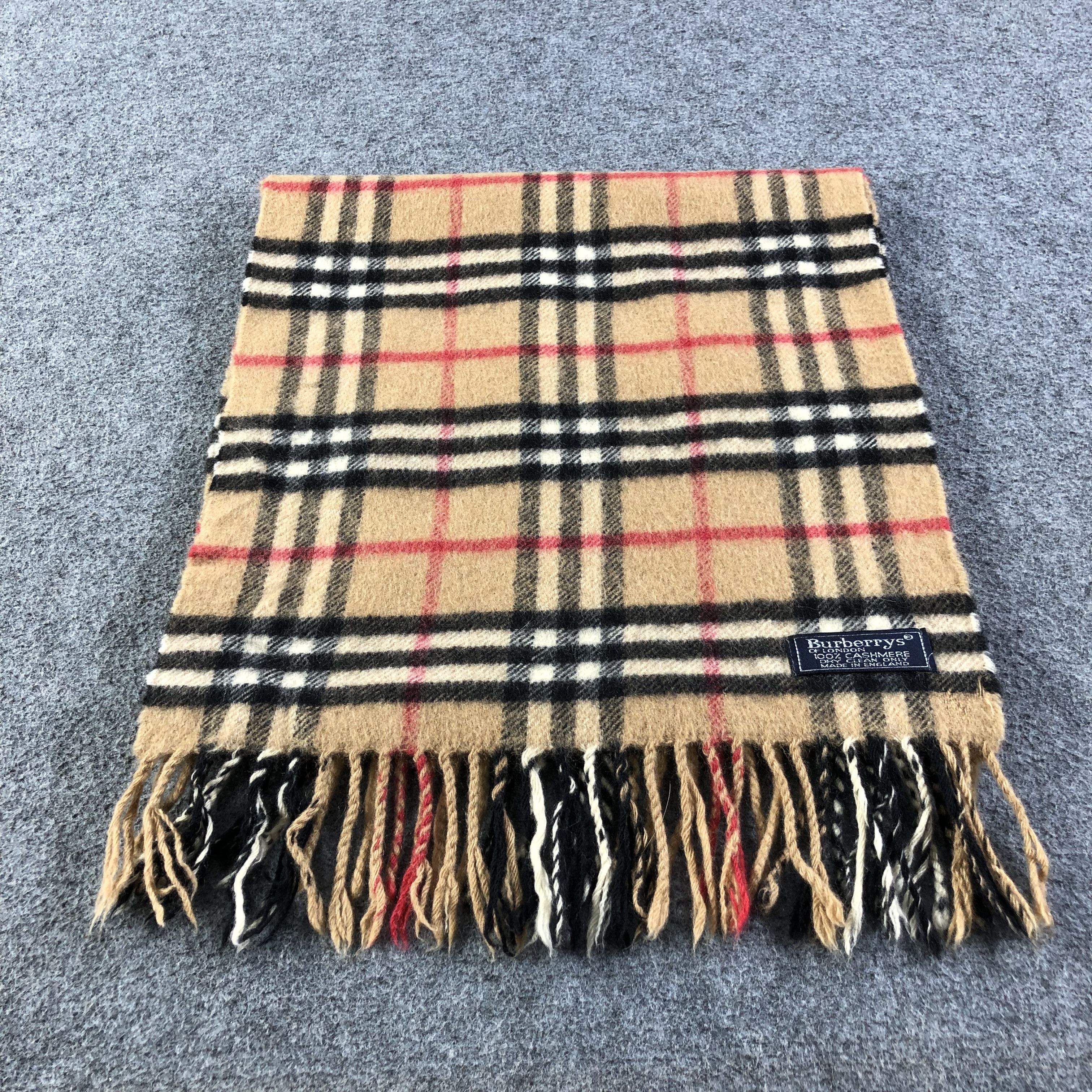 Burberry Burberrys Nova Check Tan Cashmere Scarf Muffler V1064 Size ONE SIZE - 3 Thumbnail