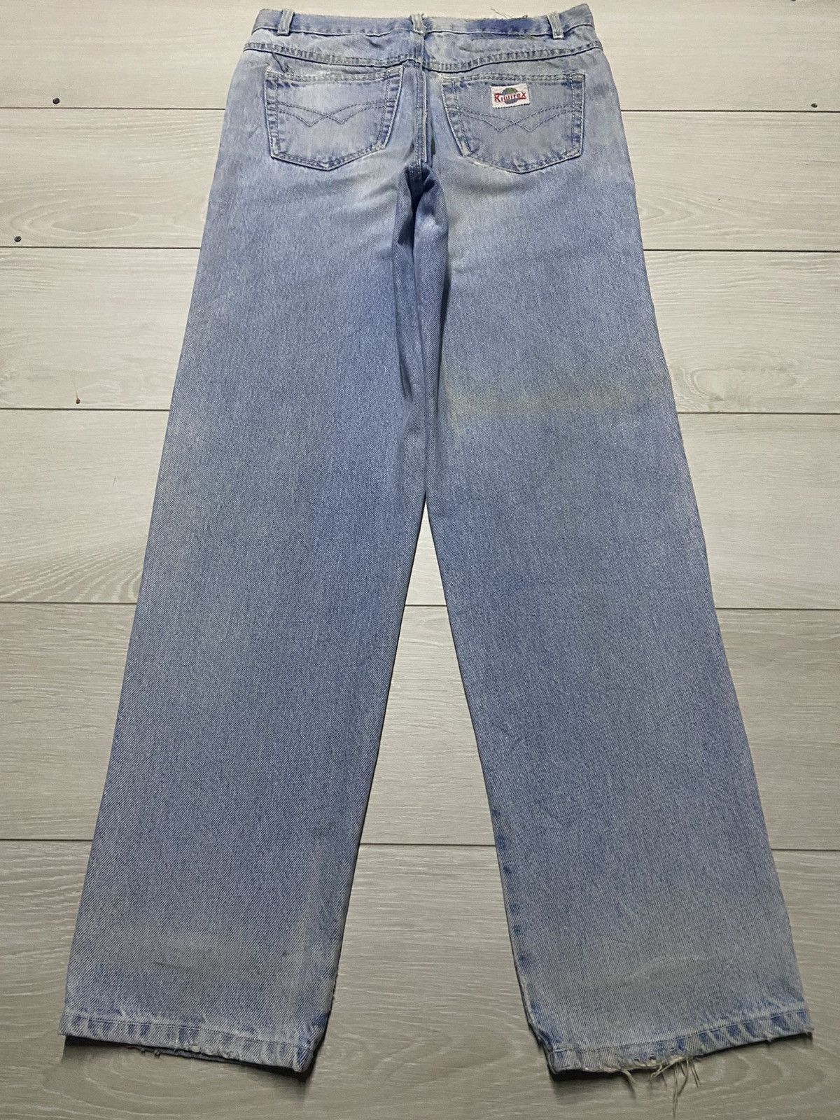 Kiwi Vintage Kiwitex Light Wash Distressed Taperred Leg Jeans Size US 30 / EU 46 - 2 Thumbnail