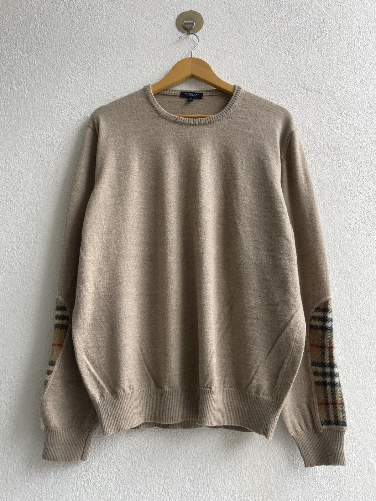 Burberry Burberry London Wool Sweater With Elbow Patches Nova Check Size US XL / EU 56 / 4 - 1 Thumbnail