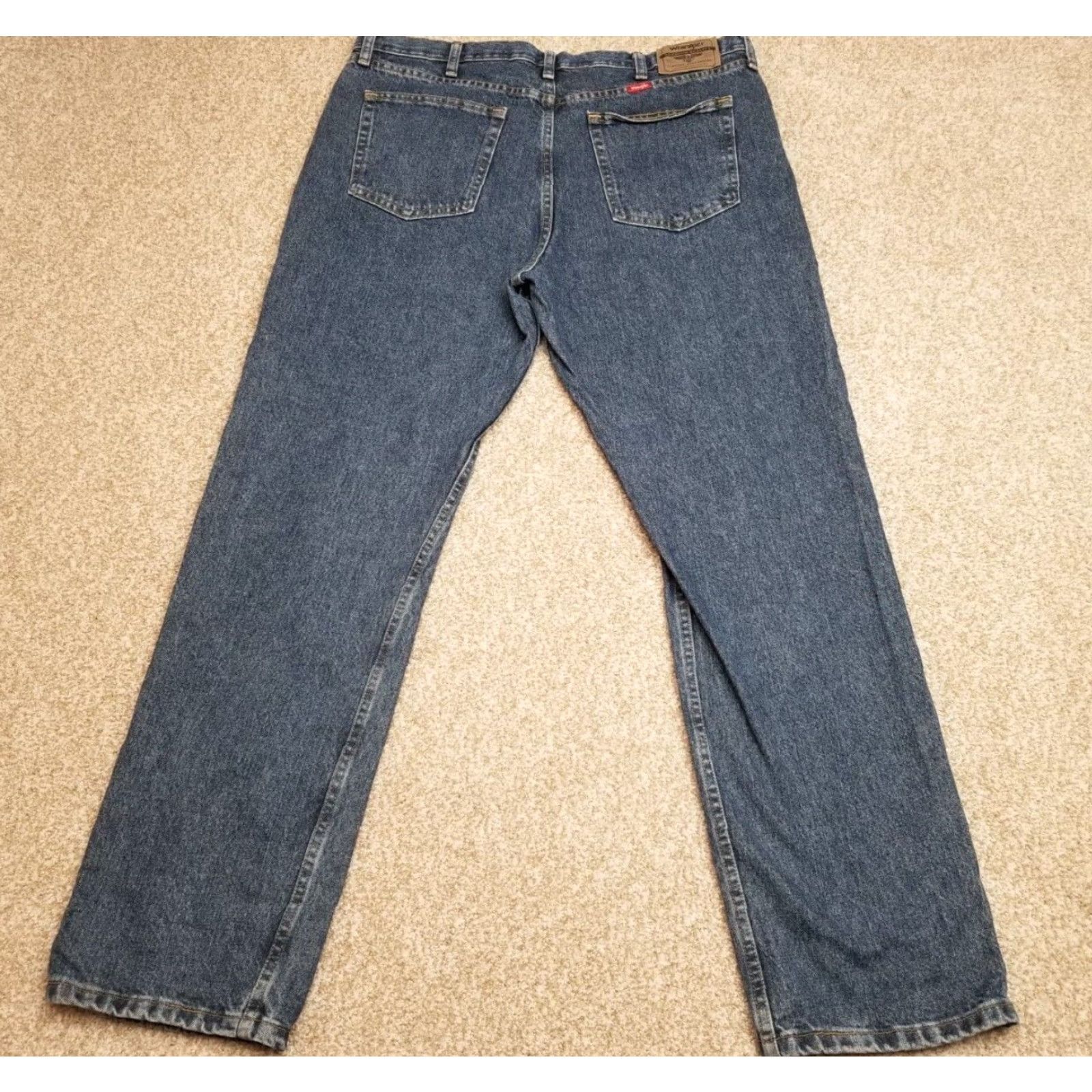 Wrangler Wrangler Jeans Men 38x32 Blue Straight Leg Regular Fit Western Denim Work Pants Size US 38 / EU 54 - 3 Thumbnail