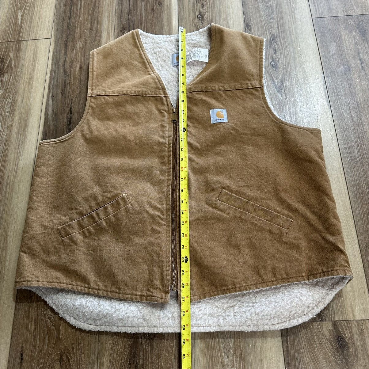 Carhartt Vintage 90s Made in USA Carhartt V03BRN Sherpa Vest 2XL Tall Size US XXL / EU 58 / 5 - 7 Thumbnail