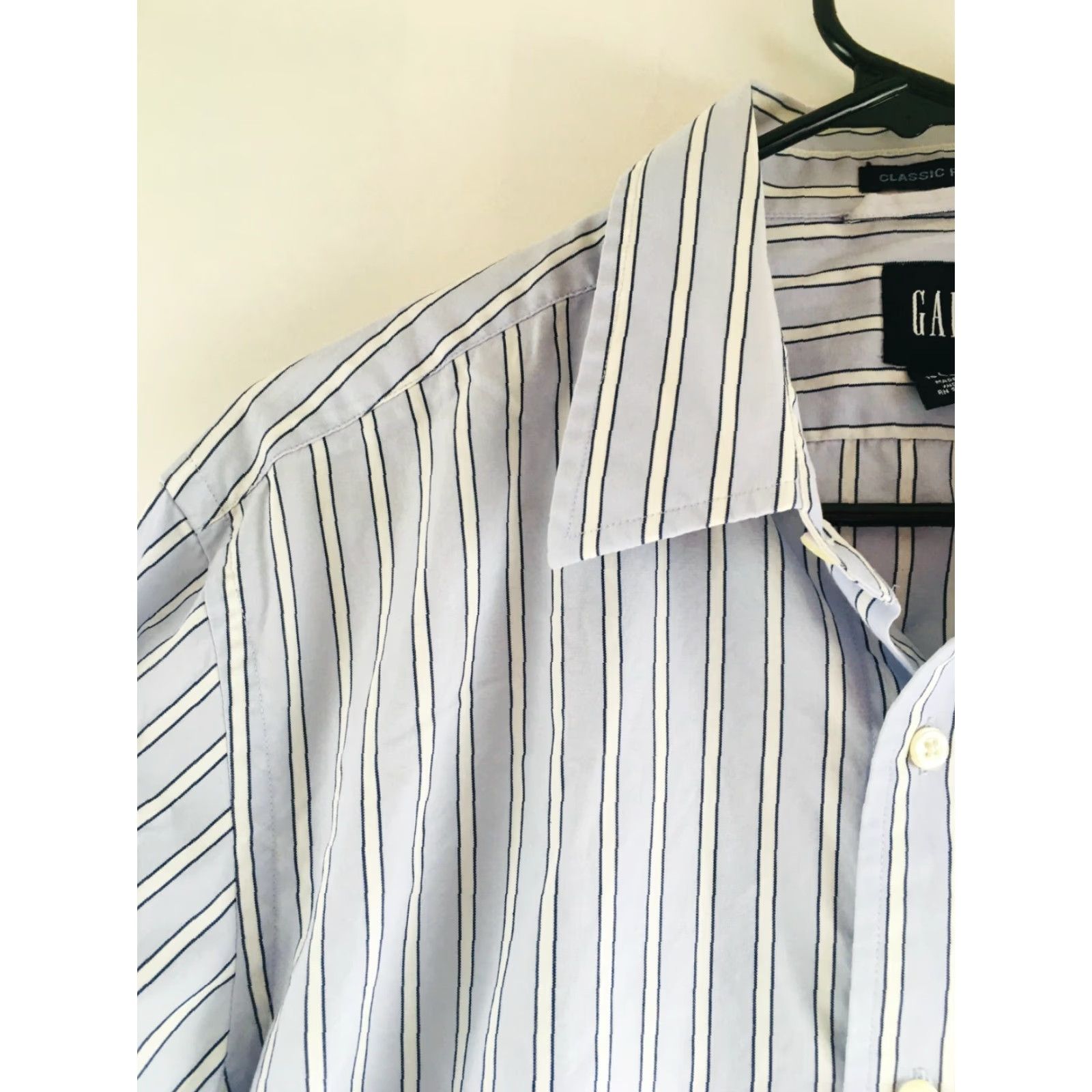 Gap Gap Shirt Men’s Size Large 16-16.5 Blue Classic Button Up Striped Long Sleeve Size US L / EU 52-54 / 3 - 3 Thumbnail