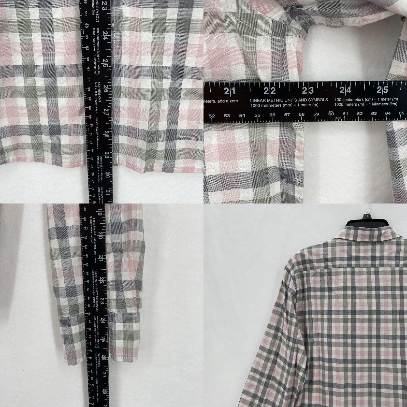 Banana Republic Banana Republic Shirt Mens Large Pink Plaid Button-Up Casual Slim Fit Long Sleeve Untucked Button-Down Collar Men’s Size US L / EU 52-54 / 3 - 8 Thumbnail