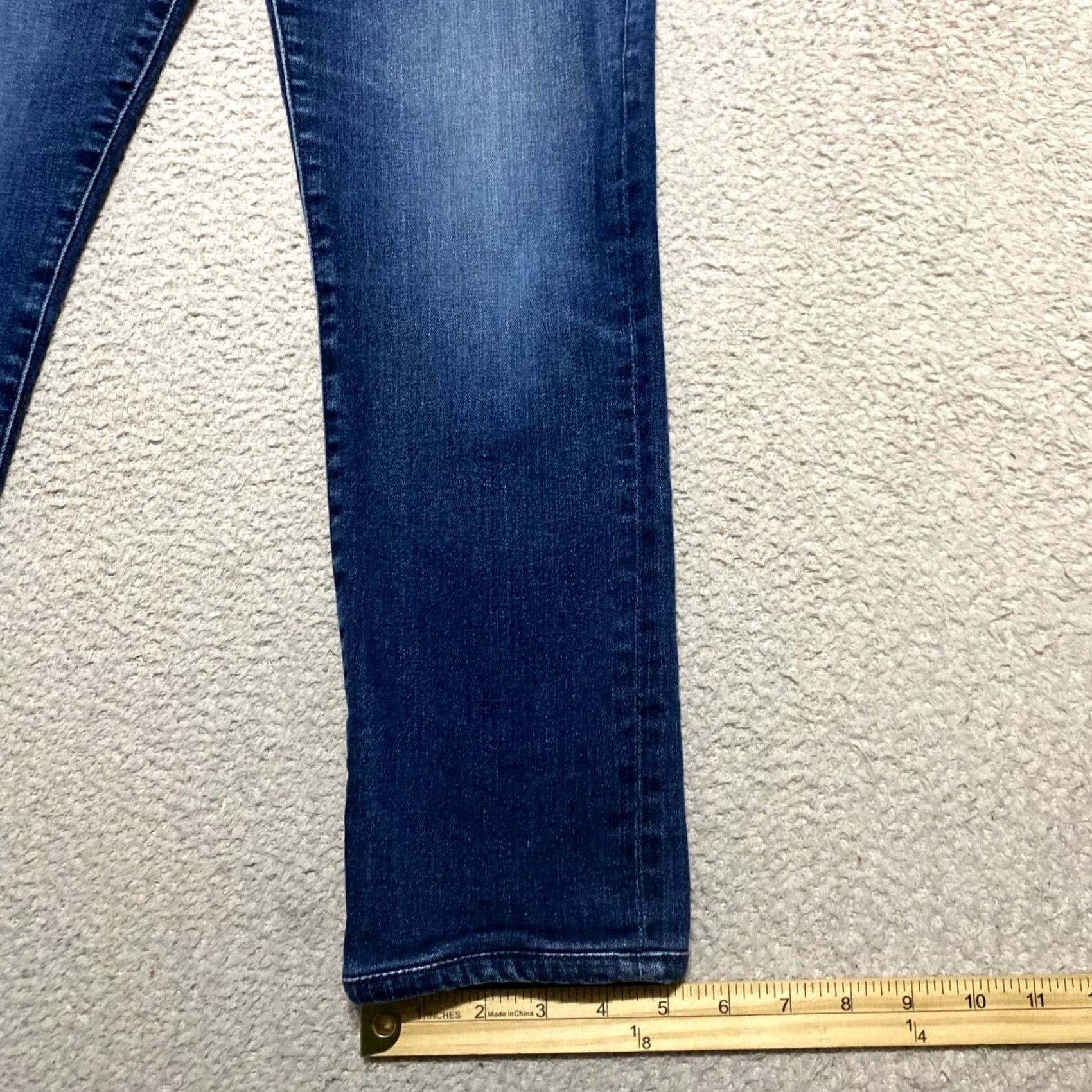 Denime AG Adriano Goldschmied Jeans Blue Denim Dark Wash Slim 29 - Womens - 5-Pocket Crop Stretch Button Zip Inseam 25 in Size 29" - 5 Thumbnail