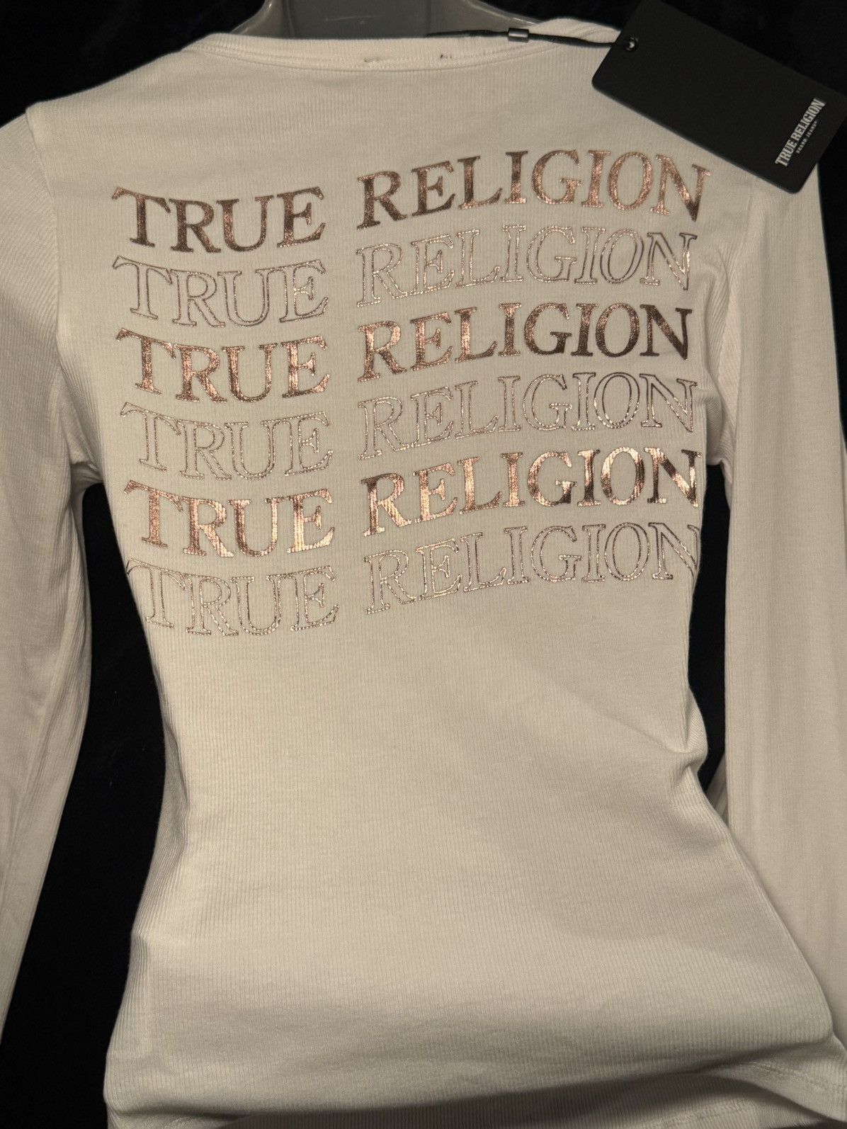 True Religion Y2K True Religion White Ribbed Henley Top Size S Size S / US 4 / IT 40 - 12 Thumbnail
