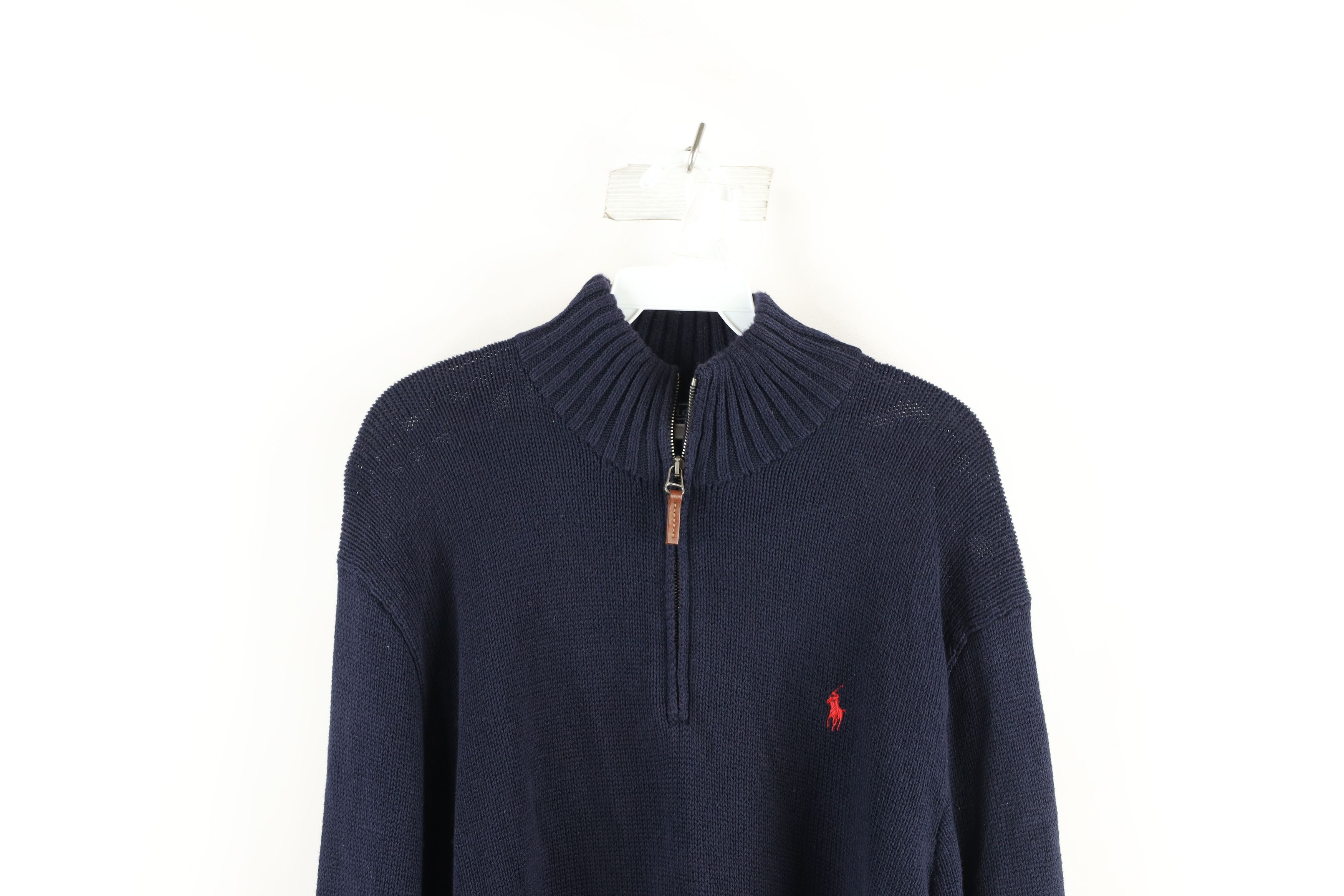 Polo Ralph Lauren Vintage 90s Ralph Lauren Ribbed Knit 1/4 Zip Sweater Size US XL / EU 56 / 4 - 2 Thumbnail