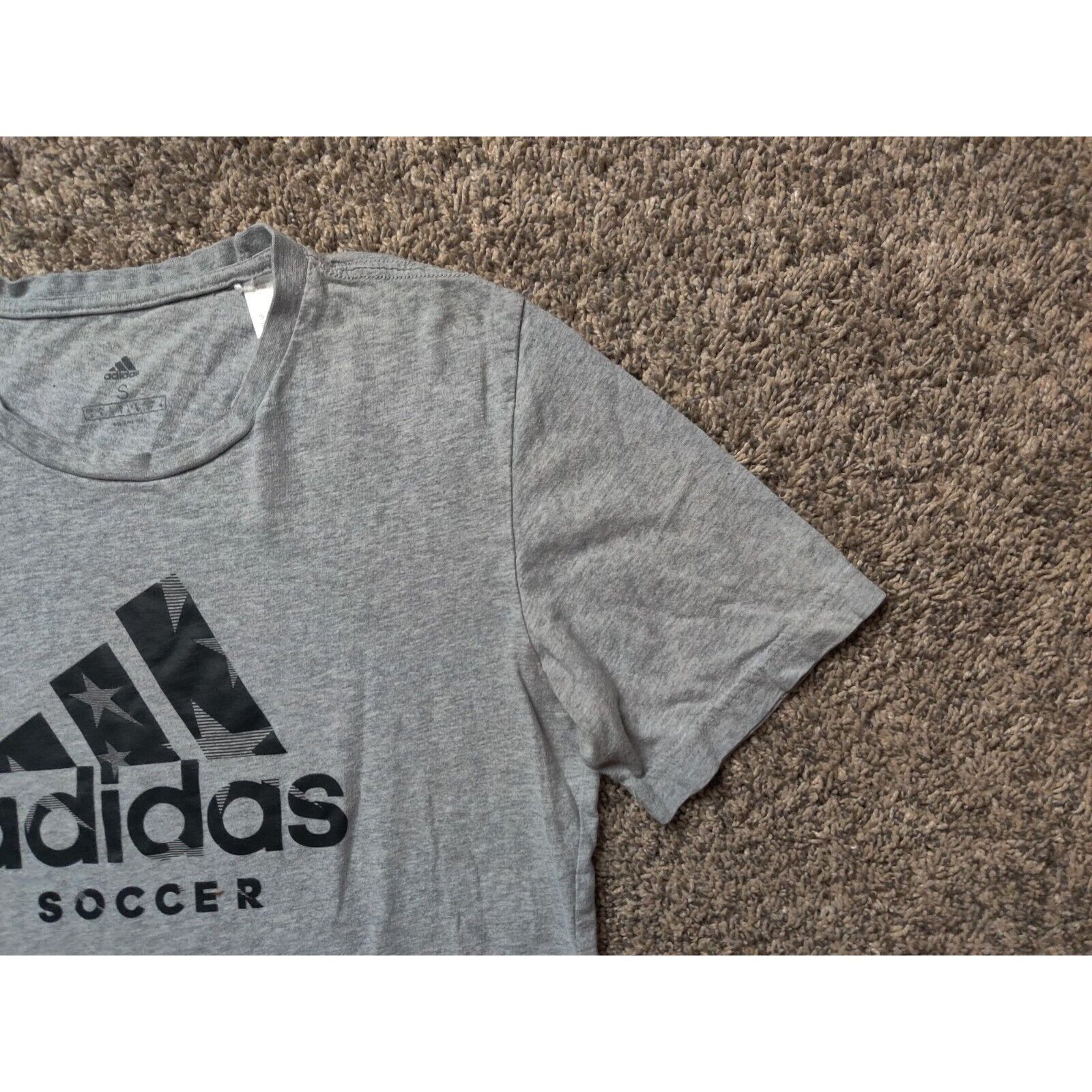 Adidas Adidas Shirt Adult Mens Small Gray Black Soccer Spell Out Size US S / EU 44-46 / 1 - 4 Thumbnail