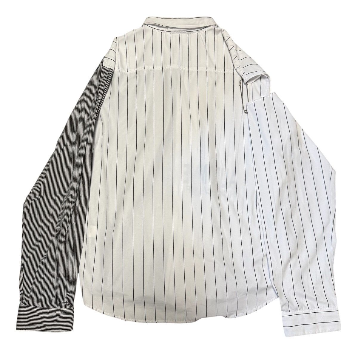 Japanese Brand Honja c/o HF - Asymmetry safety pin border shirts Size US L / EU 52-54 / 3 - 2 Thumbnail