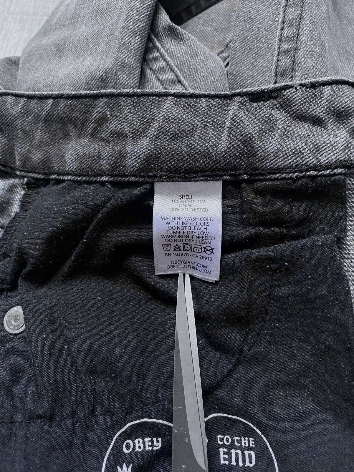 Obey Women’s Obey Worldwide Torn Distress Gray Cotton Jeans Denim Size 26" / US 2 / IT 38 - 12 Thumbnail