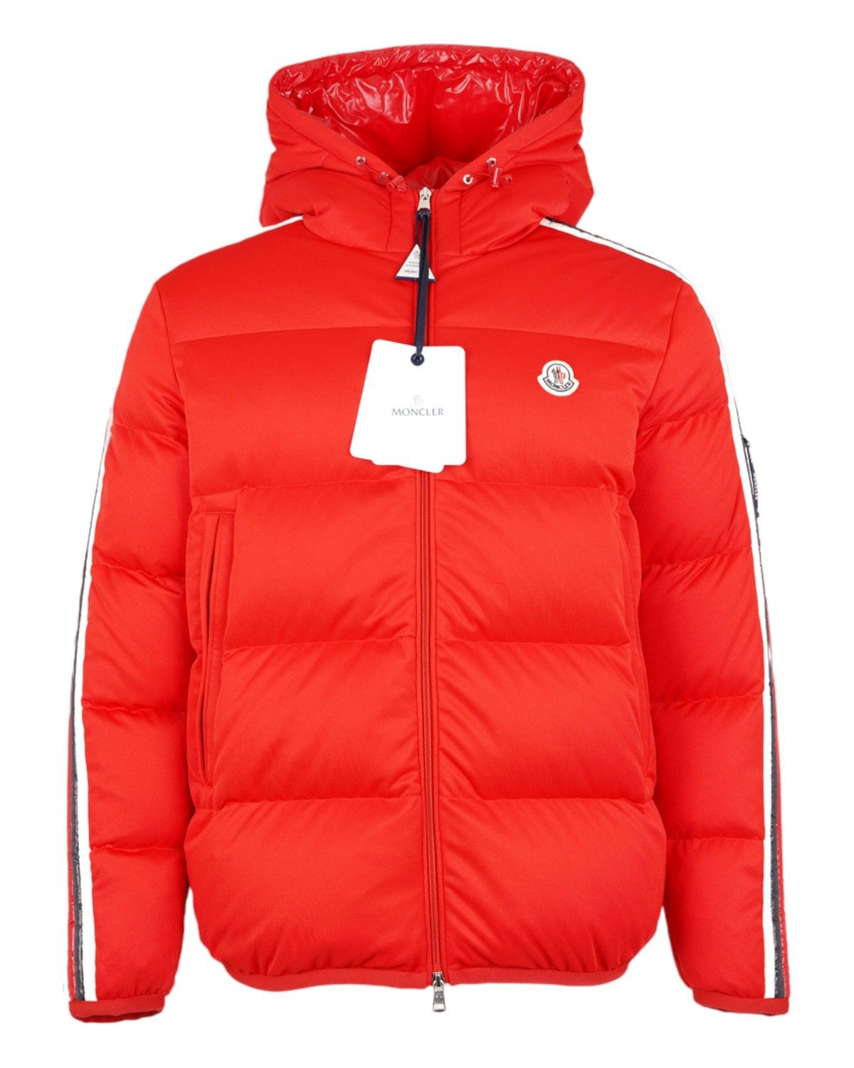 Image of Moncler H20911A00237899Rx Sanbesan Hooded Down Jacket in Red, Men's (Size XL)