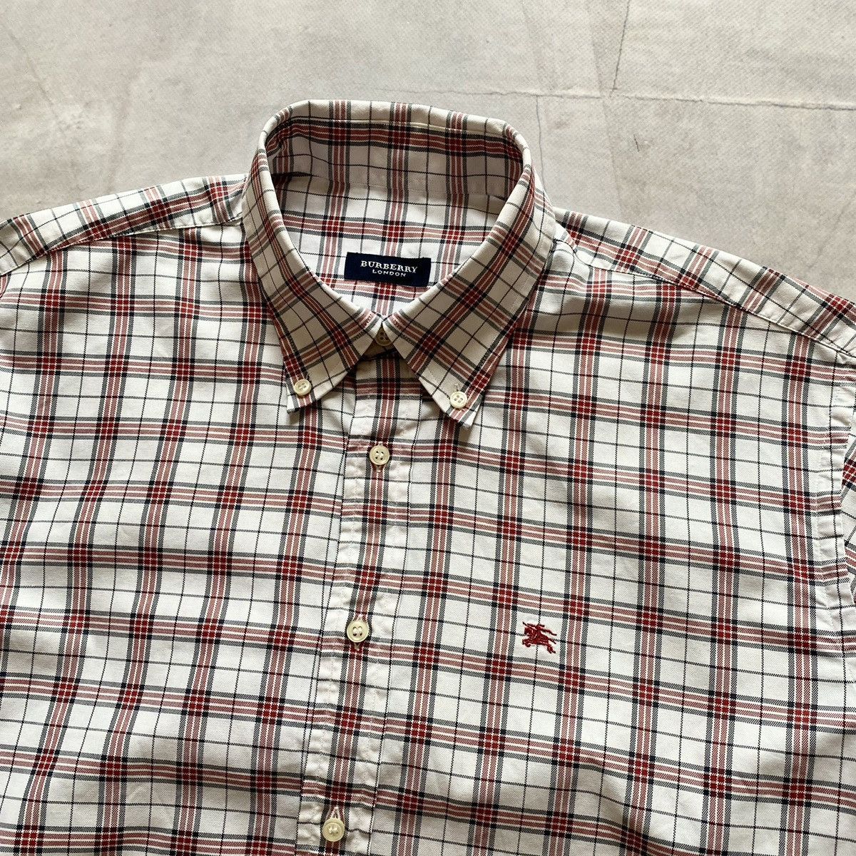 Burberry × Burberry Prorsum × Vintage Burberry Nova Check Checkered White/Red Button Up Shirt Size US L / EU 52-54 / 3 - 2 Thumbnail