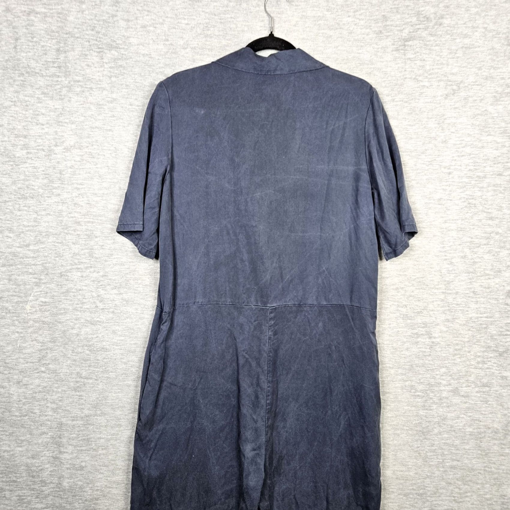 Vintage Rita Row V-neck Tencel Blend Short Sleeve Navy Romper Women's M Size 32" / US 10 / IT 46 - 6 Thumbnail