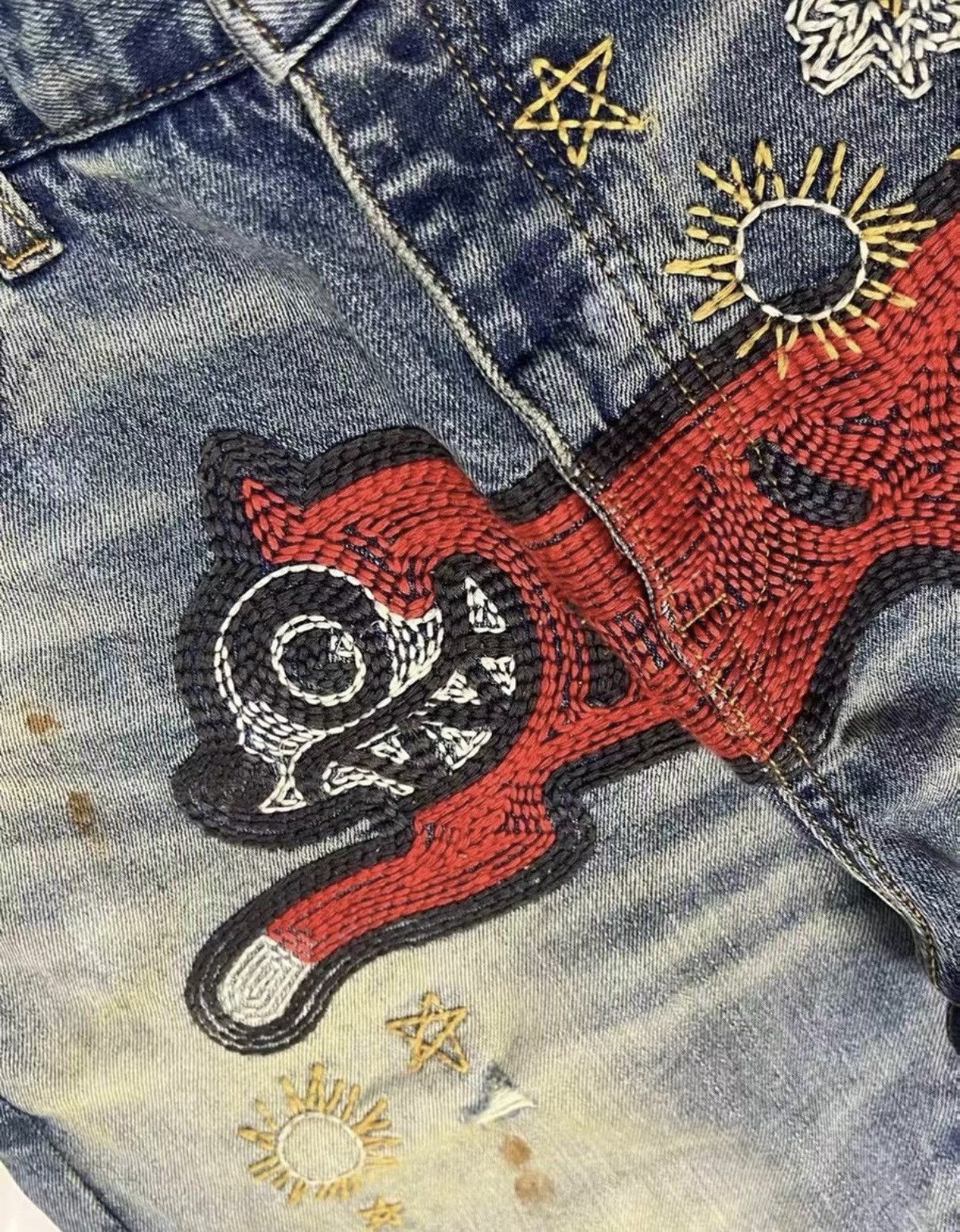 Billionaire Boys Club Billionaire Boys Club ICECREAM Embroidered Flying Dog Jeans Size US 34 / EU 50 - 4 Thumbnail