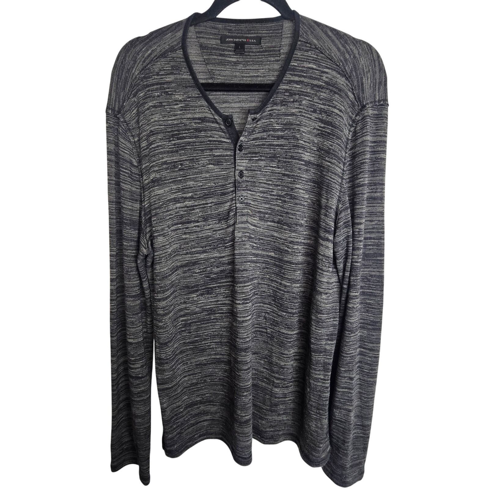 John Varvatos John Varvatos Mens Henley Shirt Sz L Grunge Rocker Concert Size US L / EU 52-54 / 3 - 1 Thumbnail