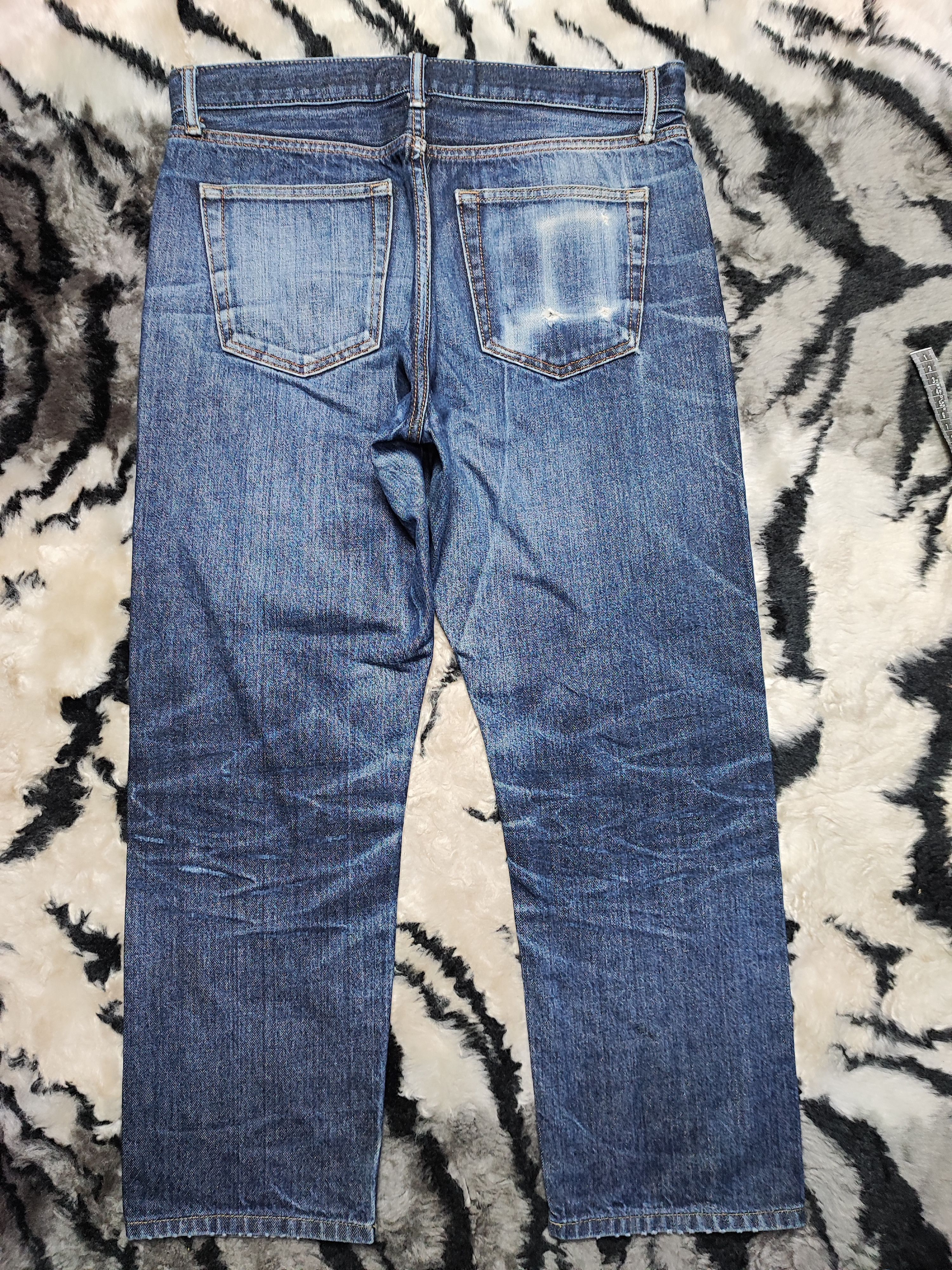 Uniqlo Selvedge Vintage y2k grunge faded blue skater baggy jeans Size US 32 / EU 48 - 12 Thumbnail