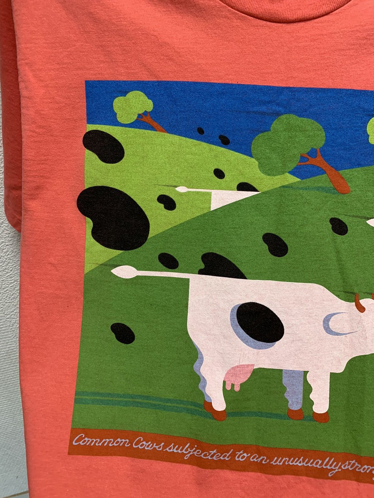 Vintage Marc Gallant 1993 vintage pink art t-shirt Cows L single Size US L / EU 52-54 / 3 - 4 Thumbnail