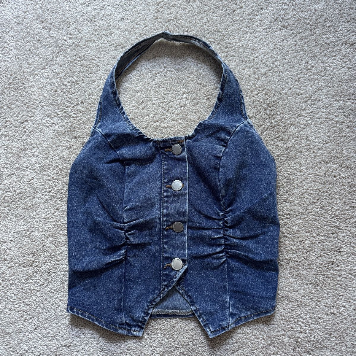 Shein SHEIN denim halter top Size XS / US 0-2 / IT 36-38 - 1 Thumbnail