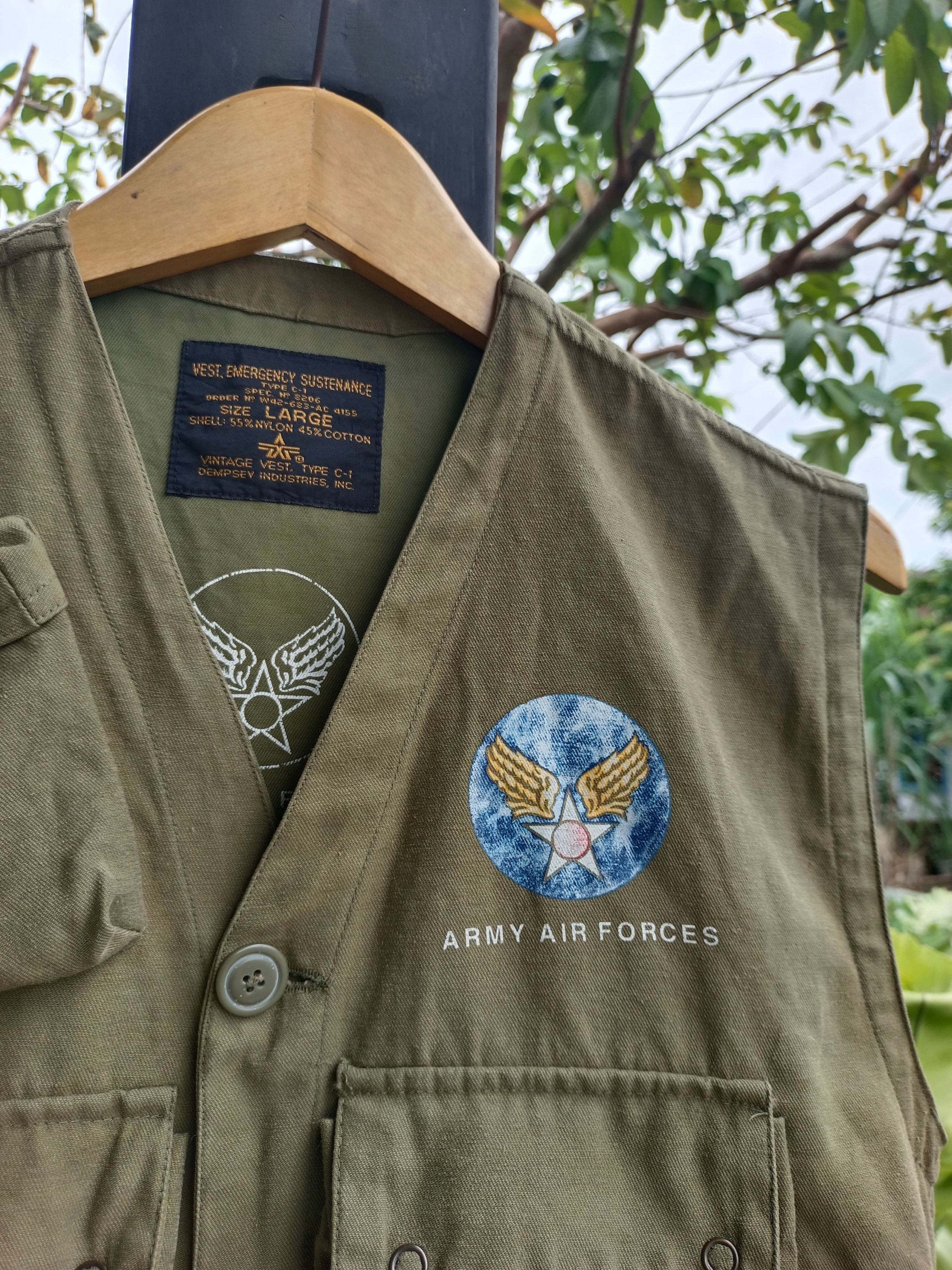 Vintage Army Air Force Vest Size US L / EU 52-54 / 3 - 3 Thumbnail