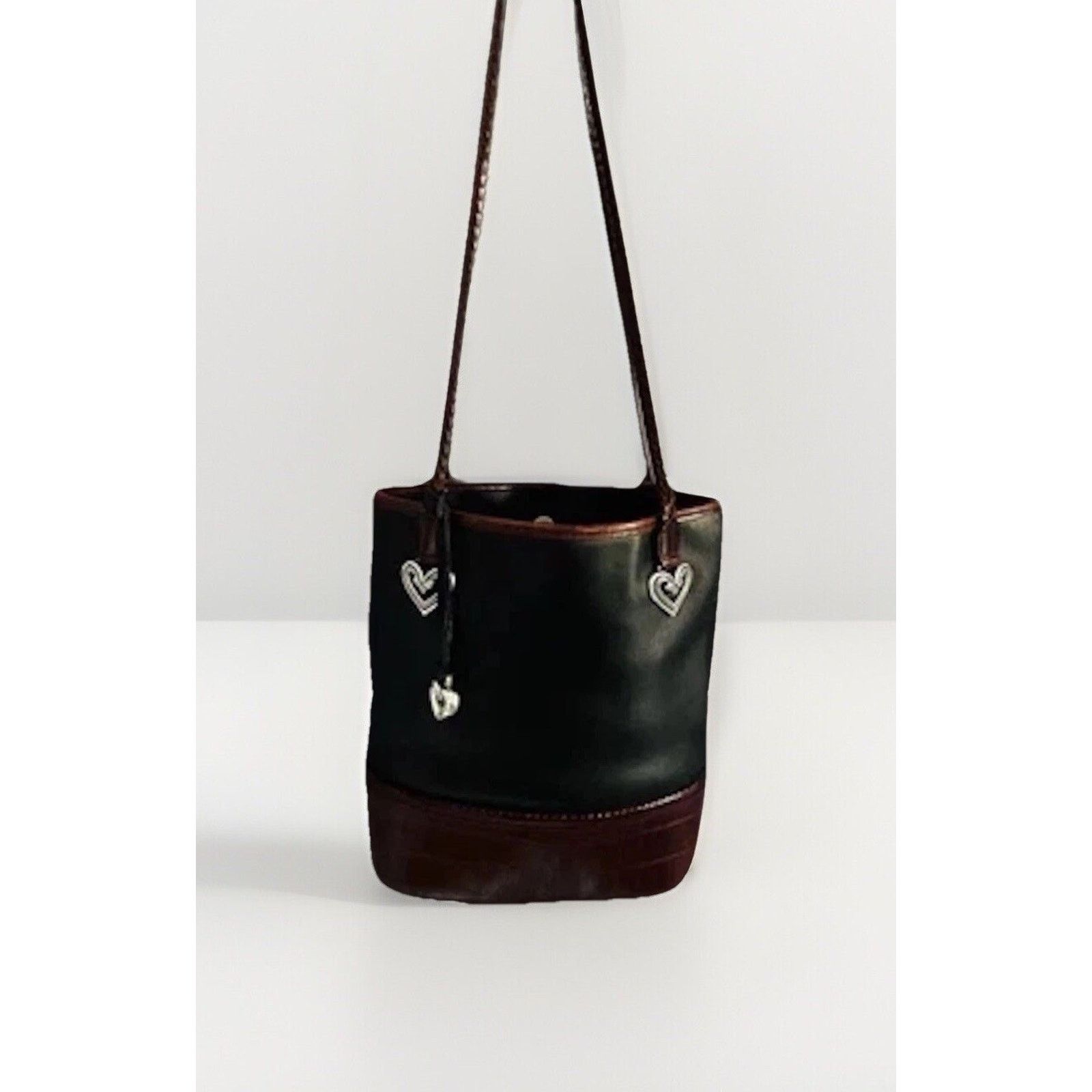 Brighton Vintage Brighton Black Leather Caroline Bag Purse Hearts Size ONE SIZE - 2 Thumbnail