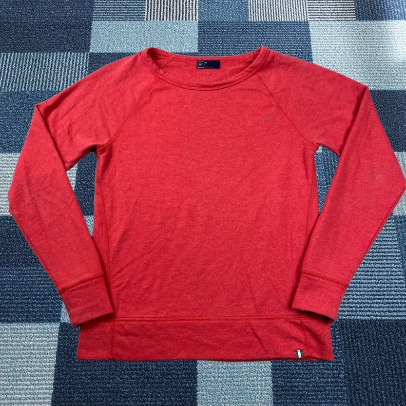 Gap GAP Sweater Womens XS Red Boat Neck Pullover Terry Long Sleeve Classic Size XS / US 0-2 / IT 36-38 - 1 Thumbnail