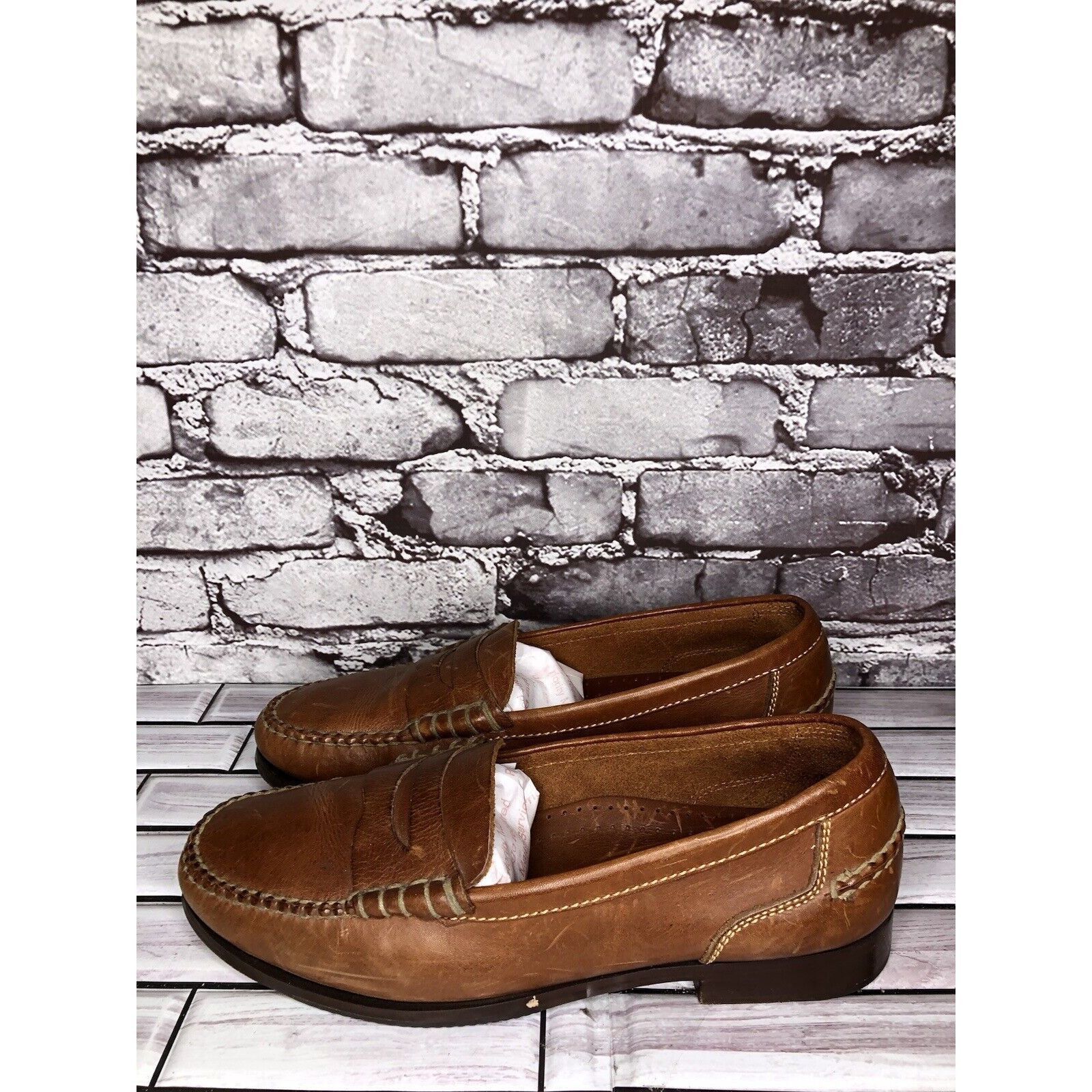 Kirkland Signature Kirkland Signature Brown Leather Penny Loafers Moc Toe Slip Size US 10 / EU 43 - 19 Thumbnail