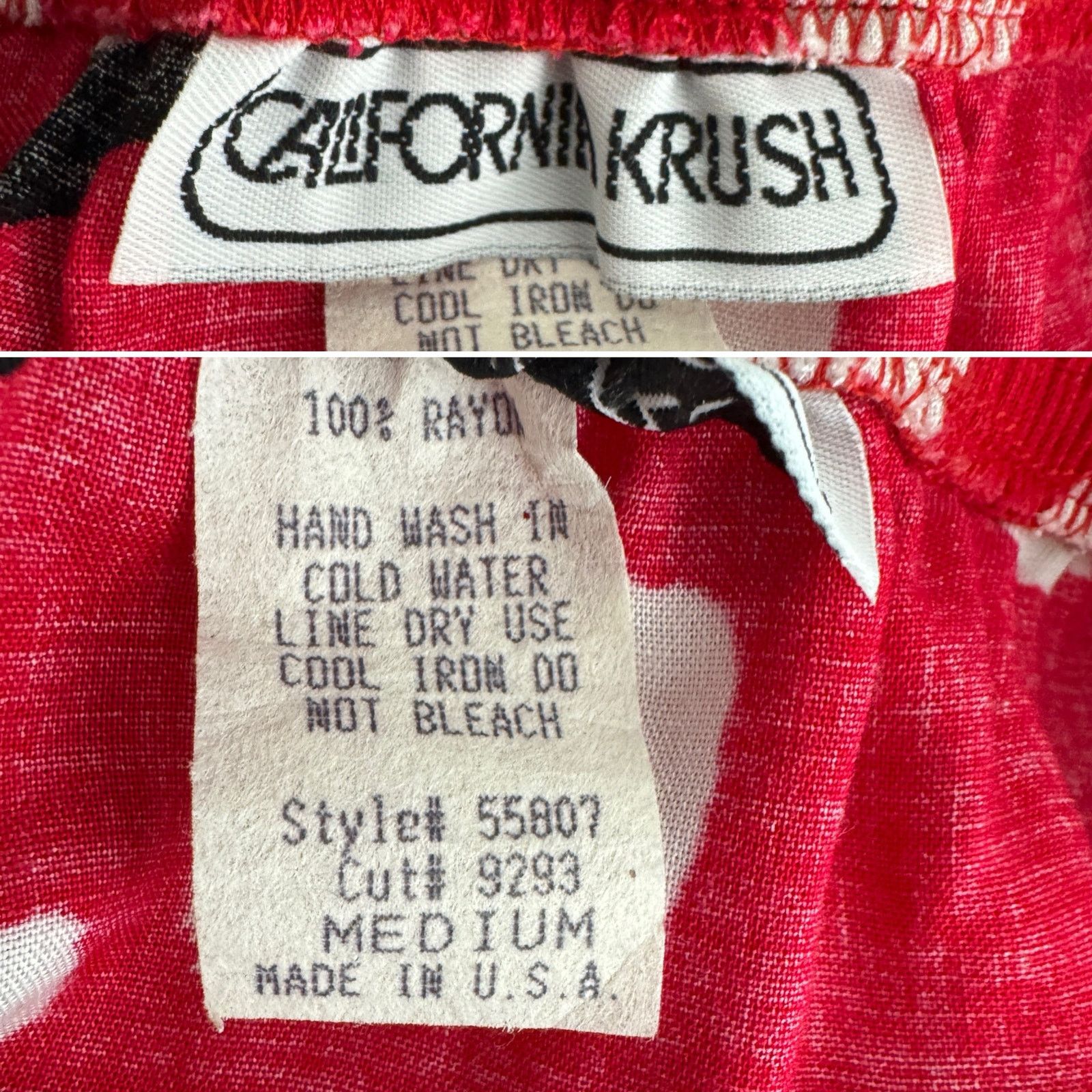 Vintage Vintage 80s abstract polkadot skirt red white black sz XS/S Size 24" / US 00 / IT 34 - 6 Thumbnail