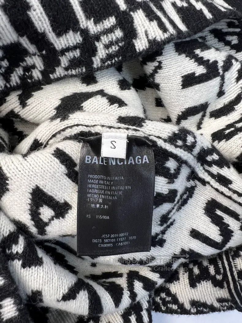 Other Balenciaga Black and White Bullet Screen High Neck Sweater Size US S / EU 44-46 / 1 - 3 Thumbnail