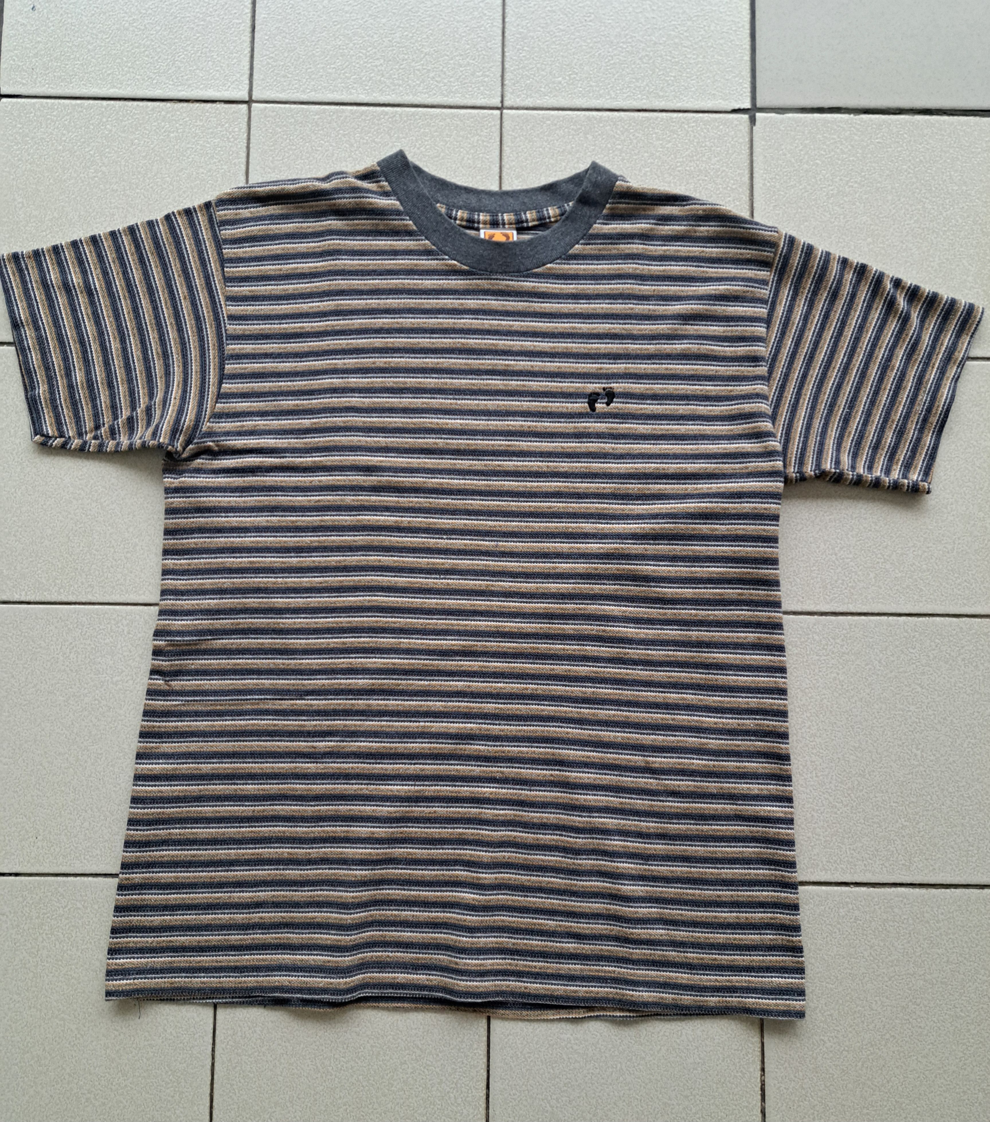 Hang Ten × Vintage Vintage Hang Ten Striped texture T-Shirt Size US L / EU 52-54 / 3 - 1 Thumbnail