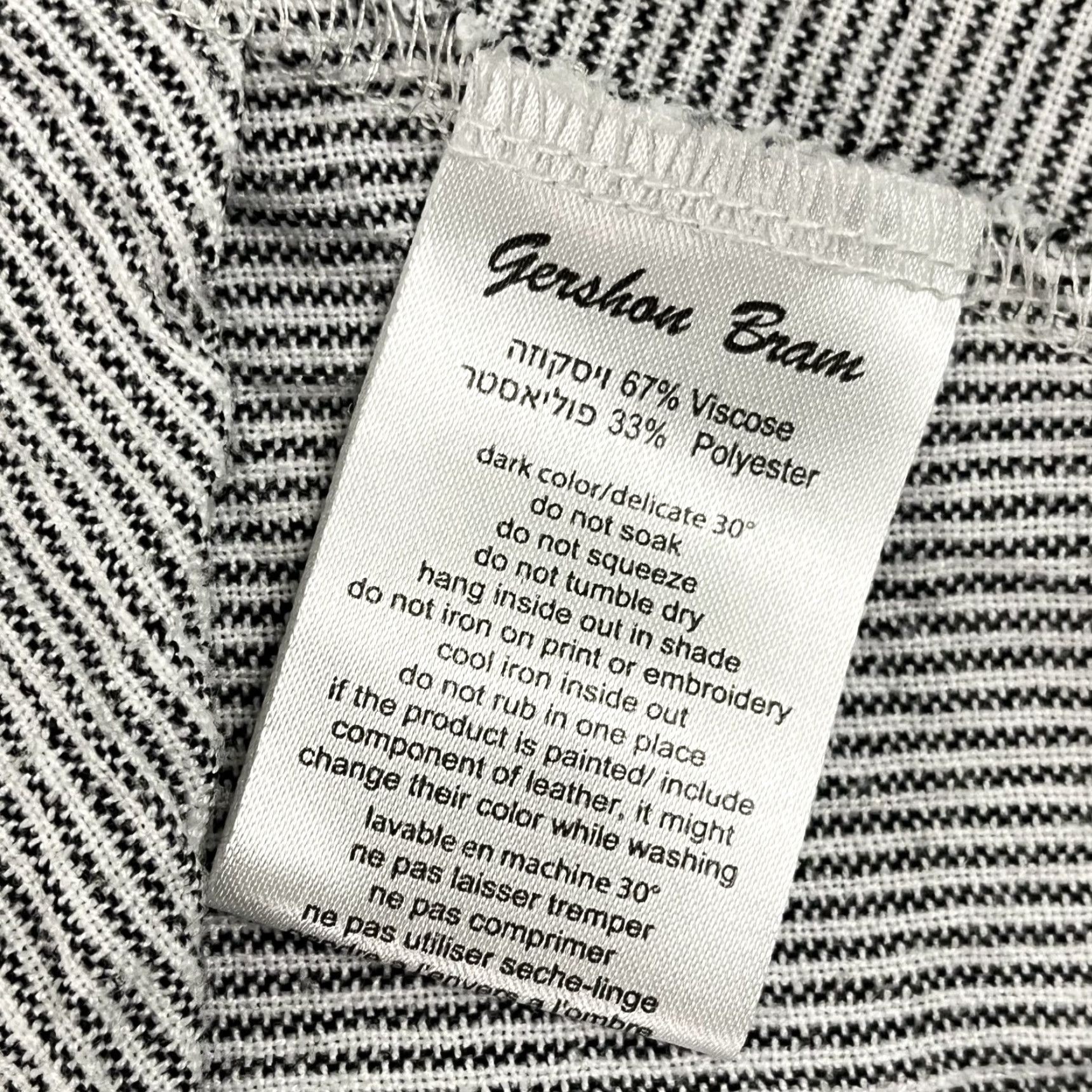 Vintage Gershon Bram Blouse Top Womens Large Gray Striped Lagenlook Asymmetric Layered Shirt Regular Size L Womens Size L / US 10 / IT 46 - 3 Thumbnail