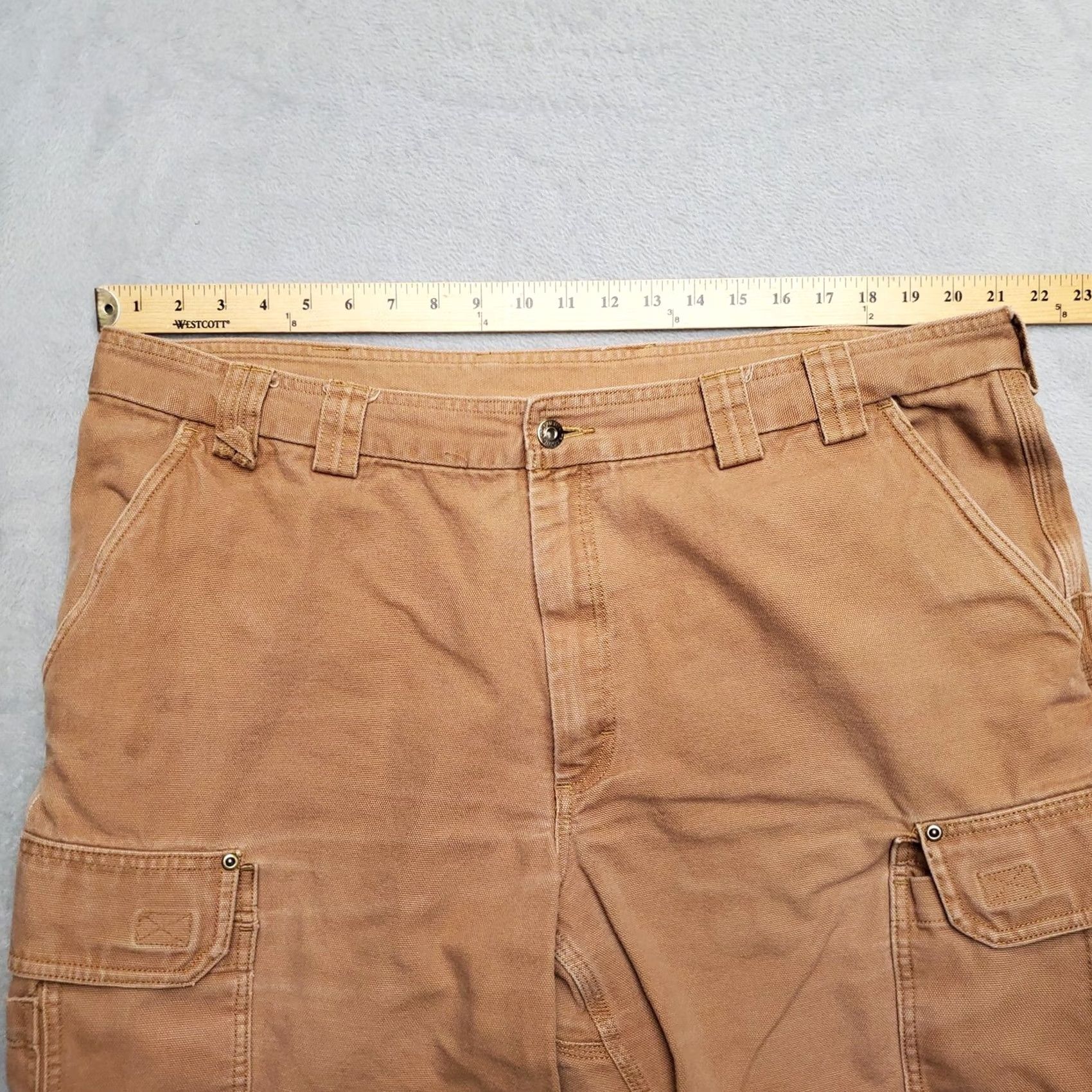 Vintage Duluth Shorts Mens 44 Brown Trading Flex Fire Hose Heavy Canvas Flat Front Cargo Size US 44 / EU 60 - 6 Thumbnail