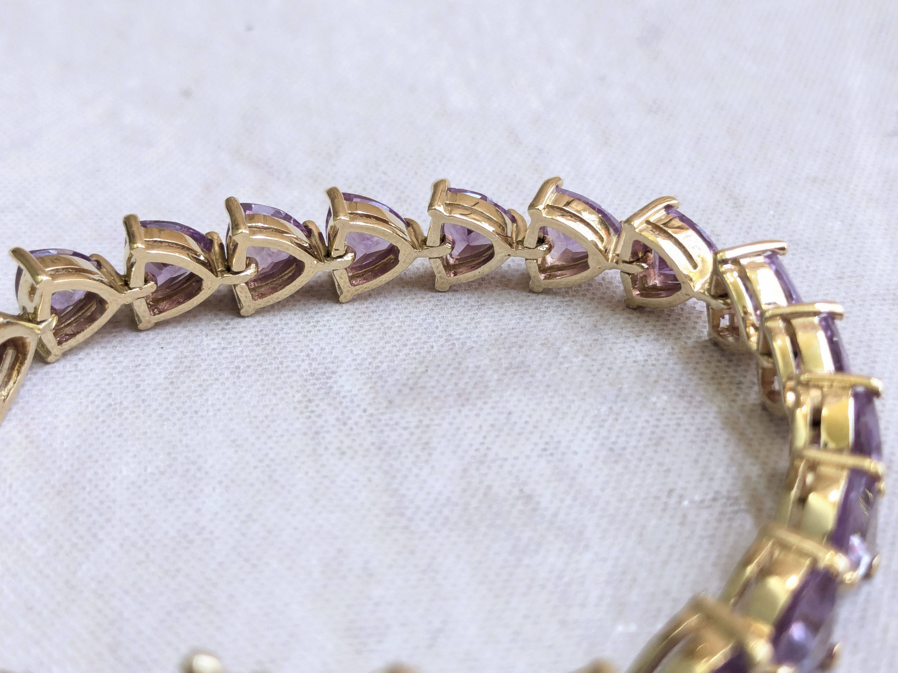 Sterling Silver Sterling Silver Tennis Bracelet Purple Alexandrite Gold 6.5" Size ONE SIZE - 7 Thumbnail