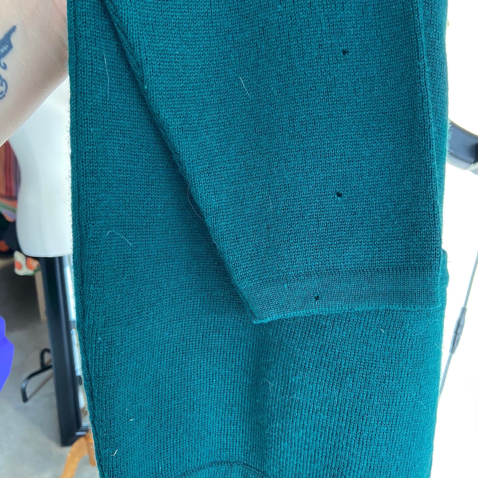 Nordstrom Vintage Nordstrom Town Square Green Wool Cardigan Sweater Size L / US 10 / IT 46 - 6 Thumbnail