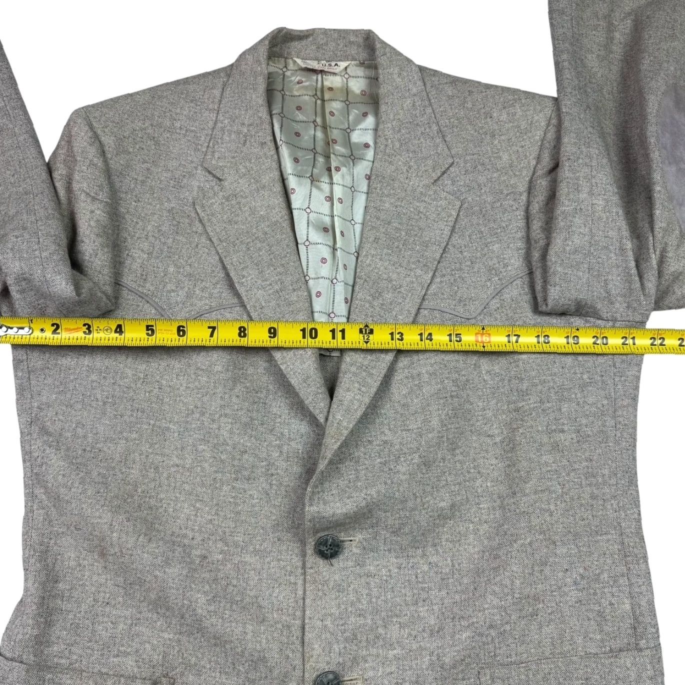Vintage VTG Prestige West Men's Blazer Wool 2-Button Brown 40R Jacket Coat Adult Regular Notch Lapel Size 40R - 7 Thumbnail