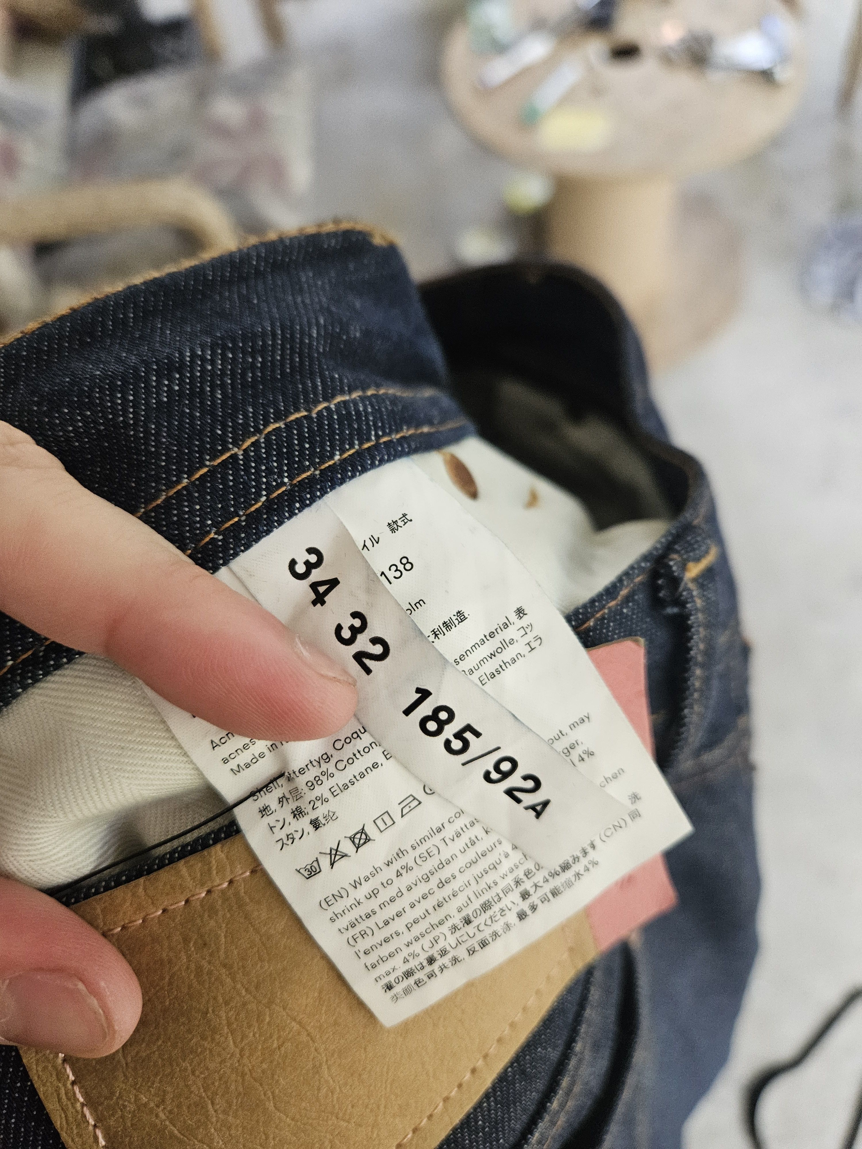 Acne Studios Blå Konst North Indigo Back Patch Dark Blue Denim Jeans Size US 34 / EU 50 - 10 Thumbnail