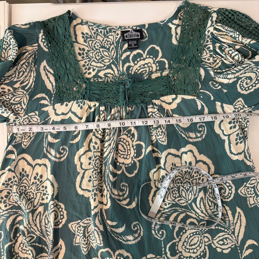 Other Angie Boho Crochet Long Balloon Sleeve Blouse Floral Small Size S / US 4 / IT 40 - 10 Thumbnail