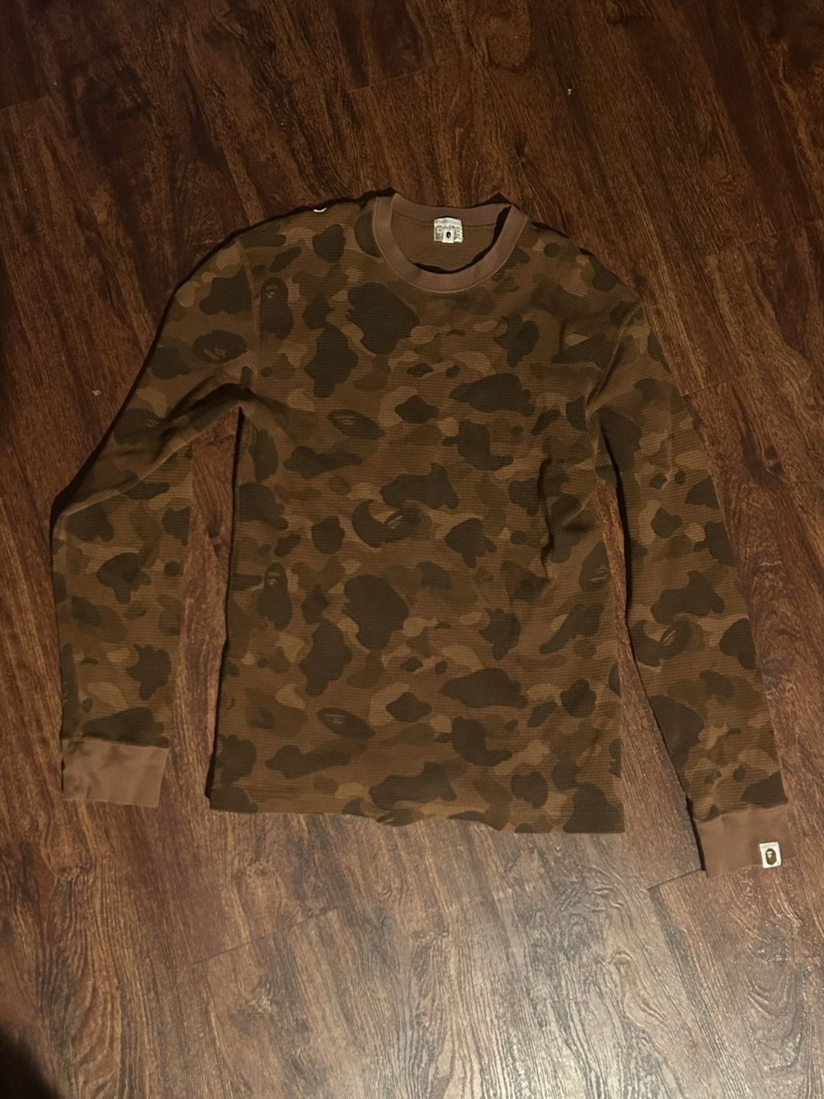 Bape Bathing ape camo brown bape thermal long sleeve t shirt Size US M / EU 48-50 / 2 - 12 Thumbnail