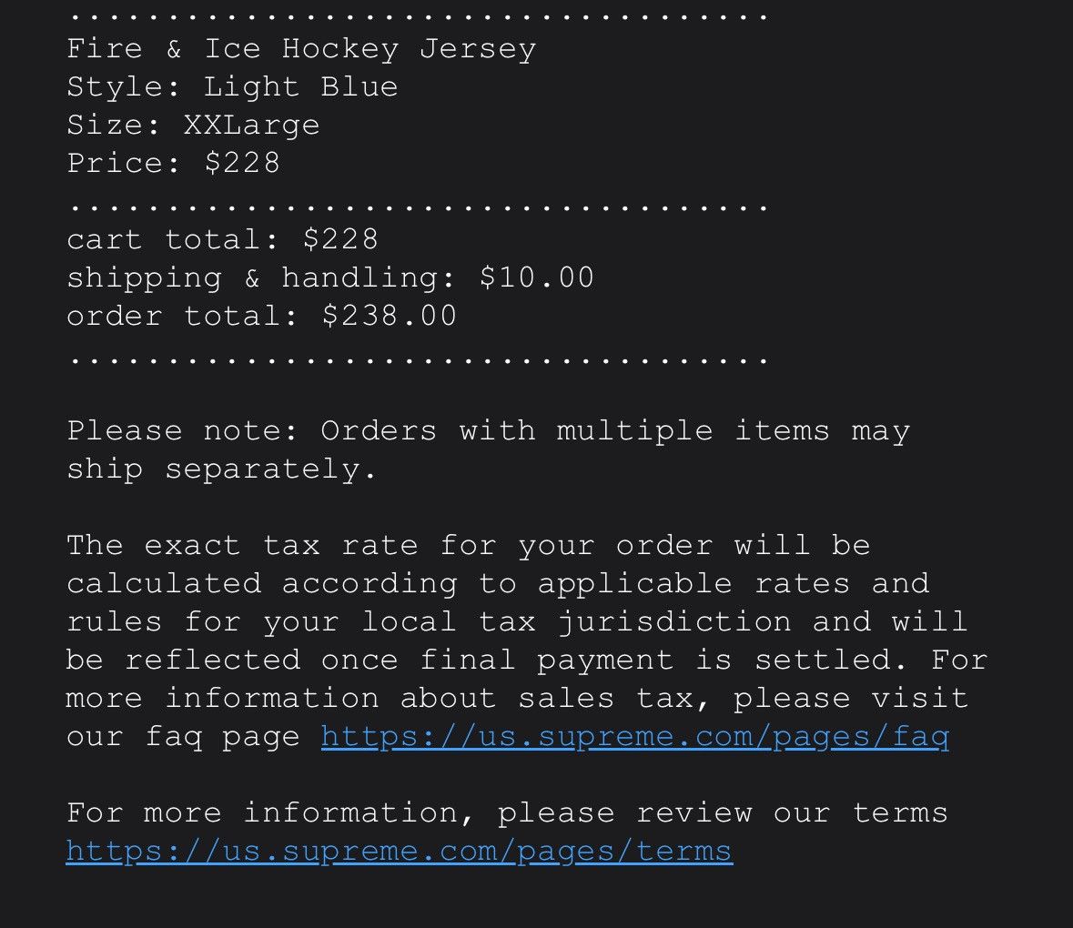 Supreme Supreme Fire & Ice Hockey Jersey Light Blue Size XXL Size US XXL / EU 58 / 5 - 8 Thumbnail
