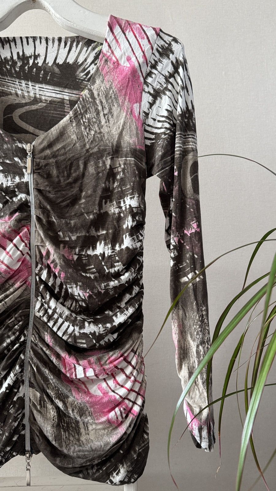 Hysteric Glamour Y2K Deconstructed Abstract Print High Fashion Zip Jacket Size M / US 6-8 / IT 42-44 - 3 Thumbnail