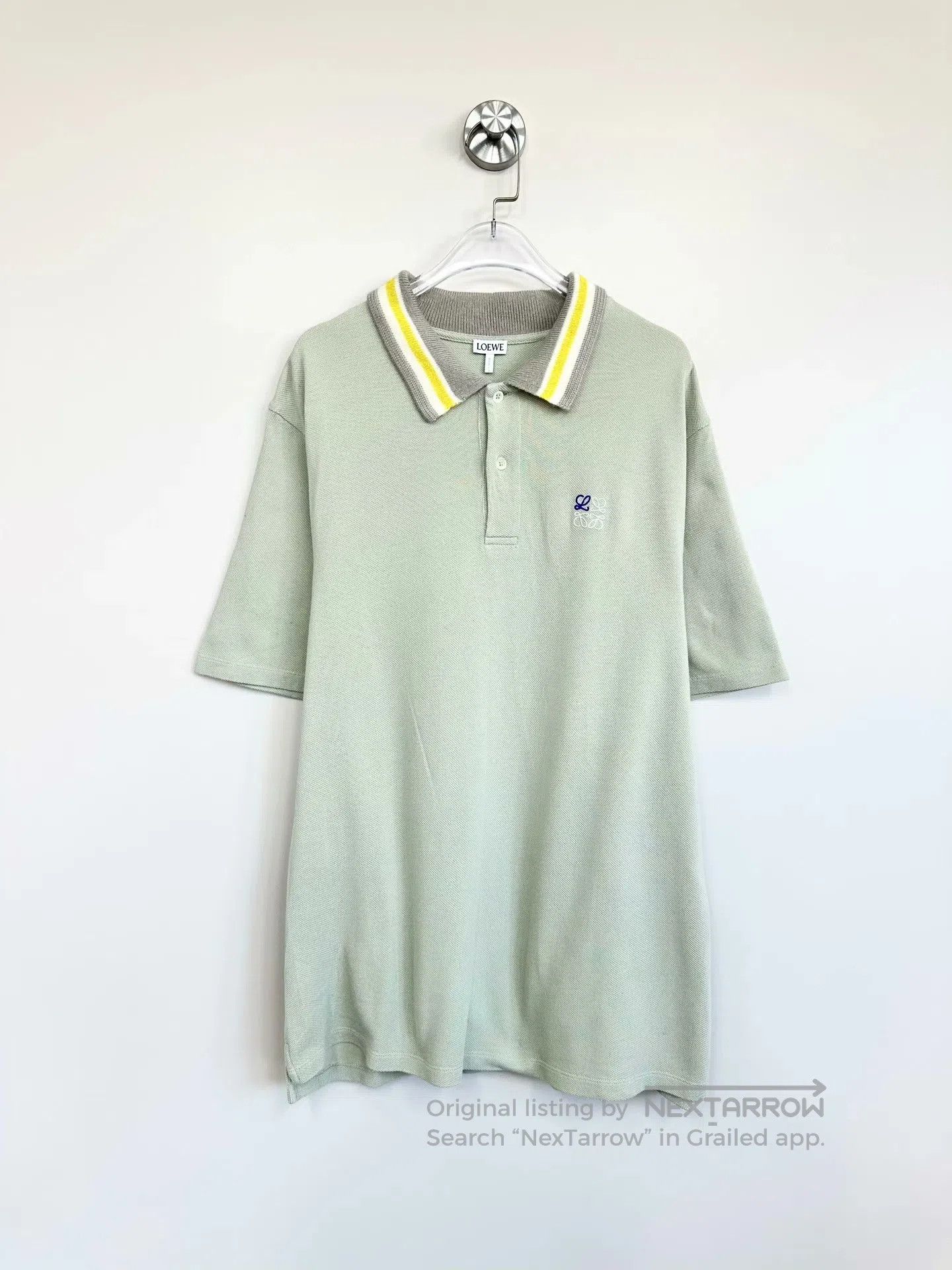Loewe Loewe Rock gray embroidered logo polo shirt| Size US L / EU 52-54 / 3 - 1 Thumbnail