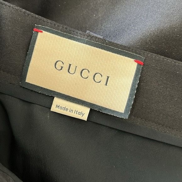 Gucci Gucci Gucci Duchesse Silk Side Slit A Line Skirt with Logo B Size 28" / US 6 / IT 42 - 11 Thumbnail