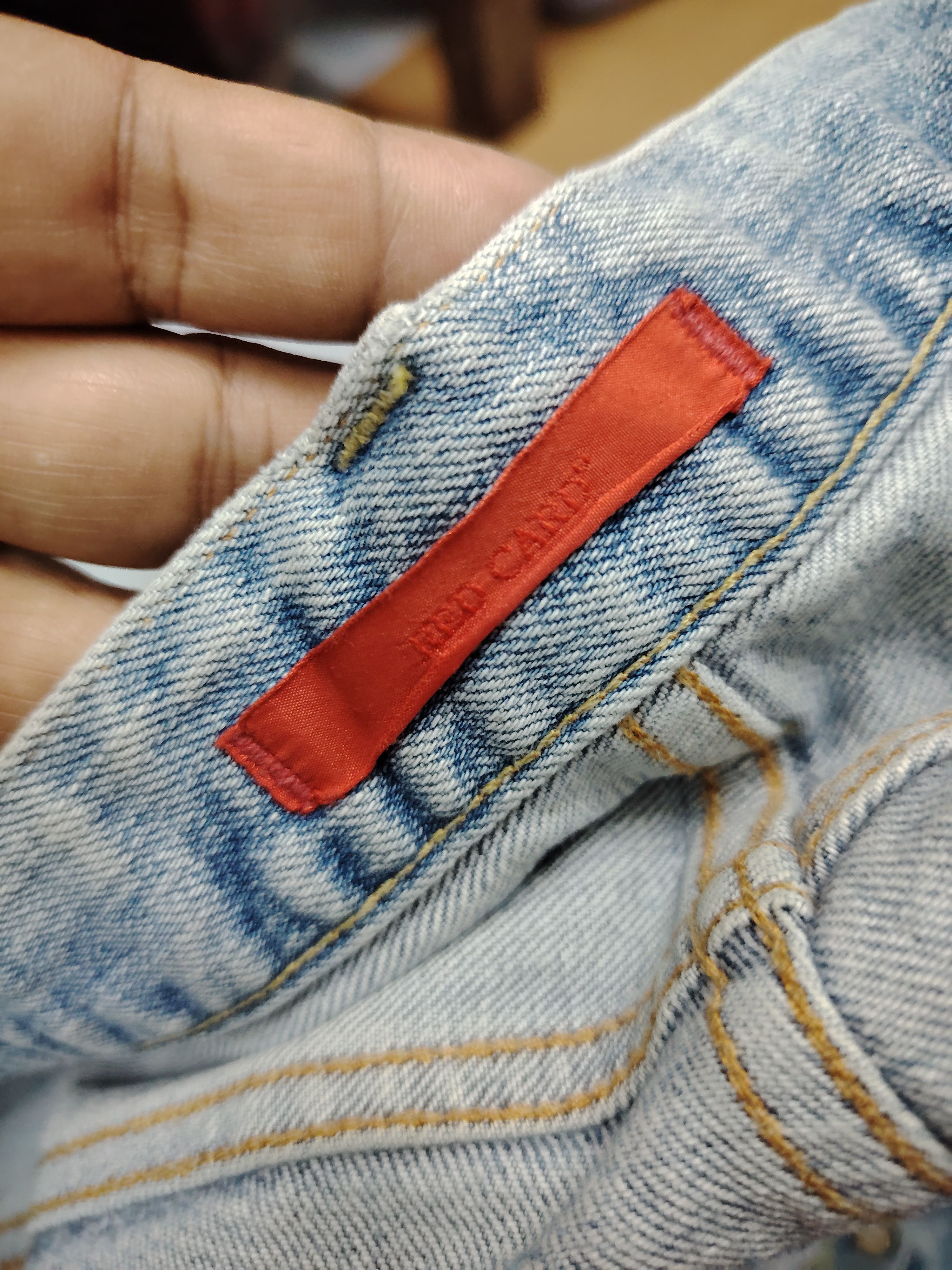 Japanese Brand 💥BEST OFFER 💥VINTAGE RED CARD WORK DISTRESSED DENIM Size US 34 / EU 50 - 3 Thumbnail