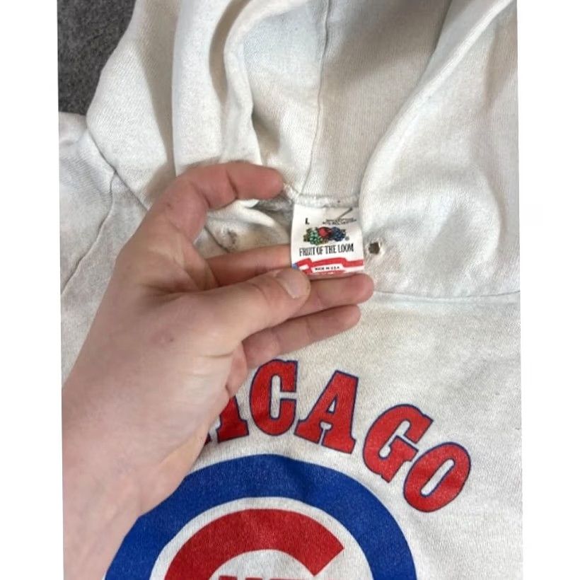 Fruit Of The Loom VINTAGE Chicago Cubs MLB Sweatshirt Hoodie Mens L White Pullover Sportswear Baseball Size US L / EU 52-54 / 3 - 4 Thumbnail