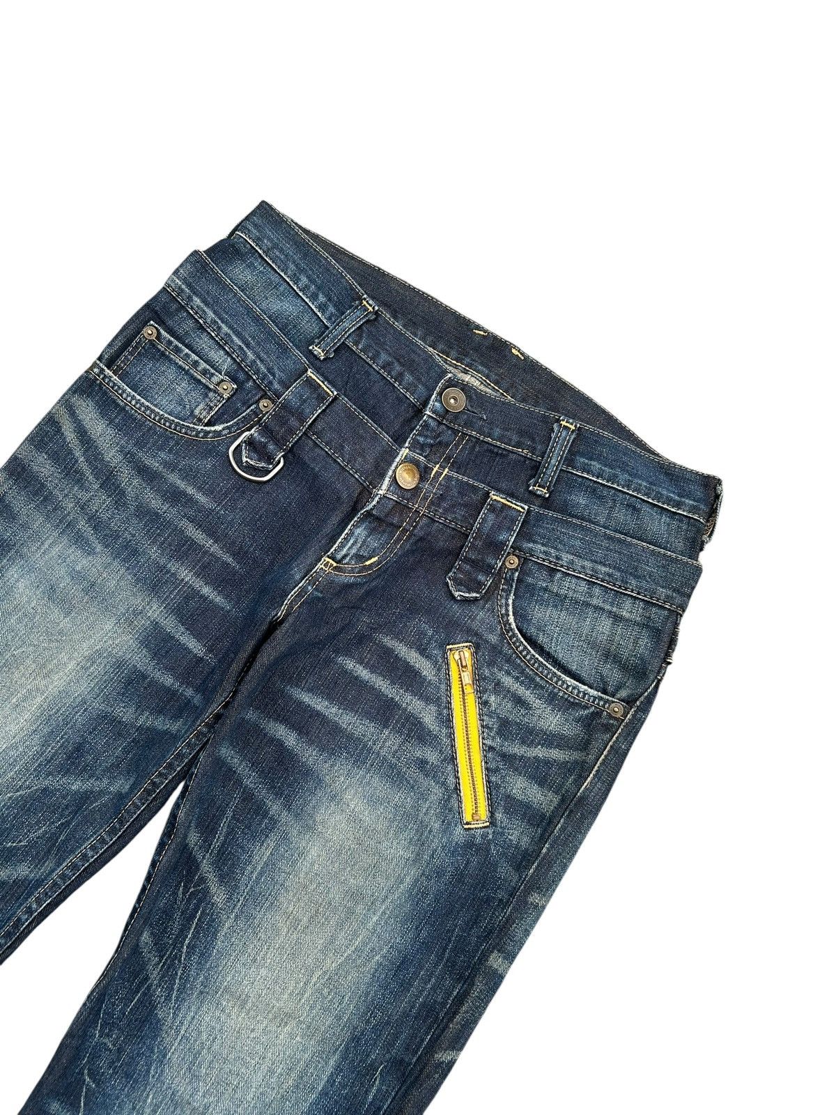 Japanese Brand × Kapital × Vintage Wrangler Double Waist Flare Punk Denim Jeans Rare ☠️ Size US 33 - 3 Thumbnail