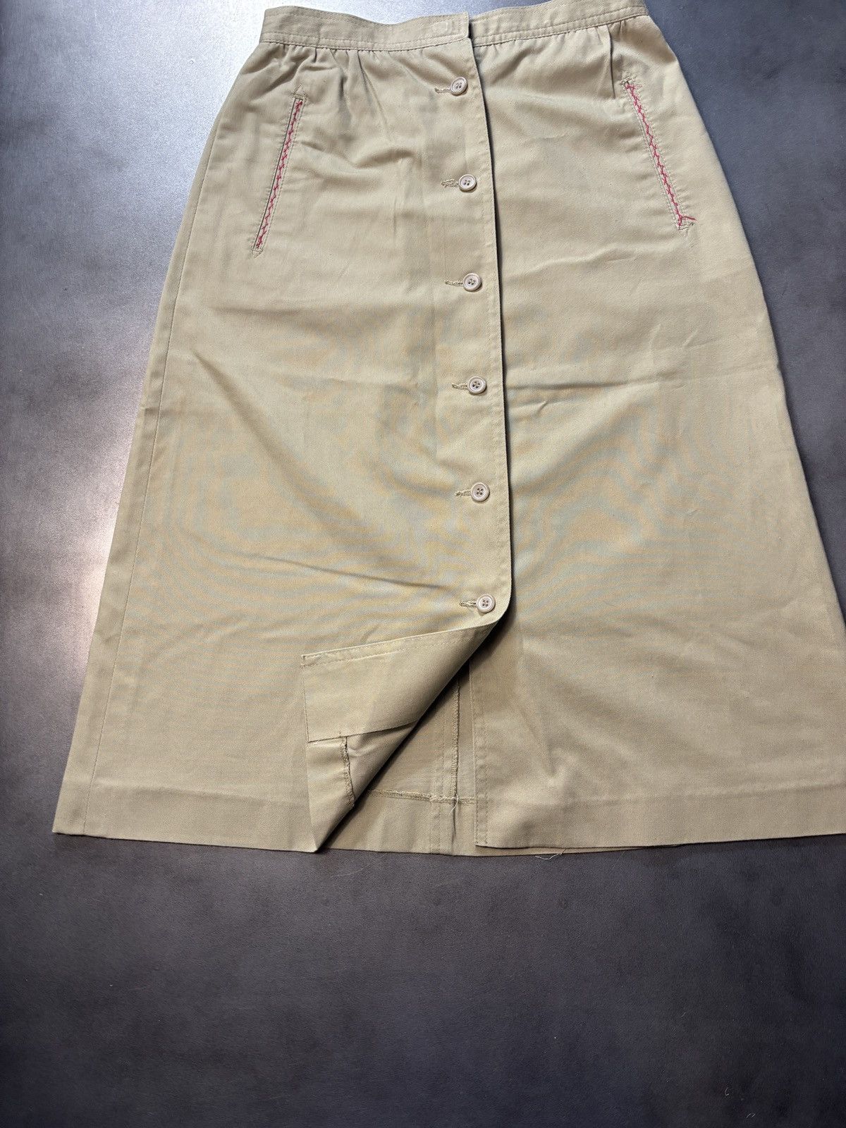 JCPenney × Sears × Vintage 1990s Maxi Skirt Vintage Tabi Skirt Front Button Loden Trad Size 32" / US 10 / IT 46 - 6 Thumbnail