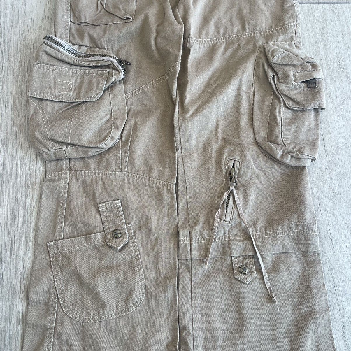 Japanese Brand Spunky Gals 3D Mulch Multi-Pocket Cargo Flare Pants Size US 30 / EU 46 - 3 Thumbnail